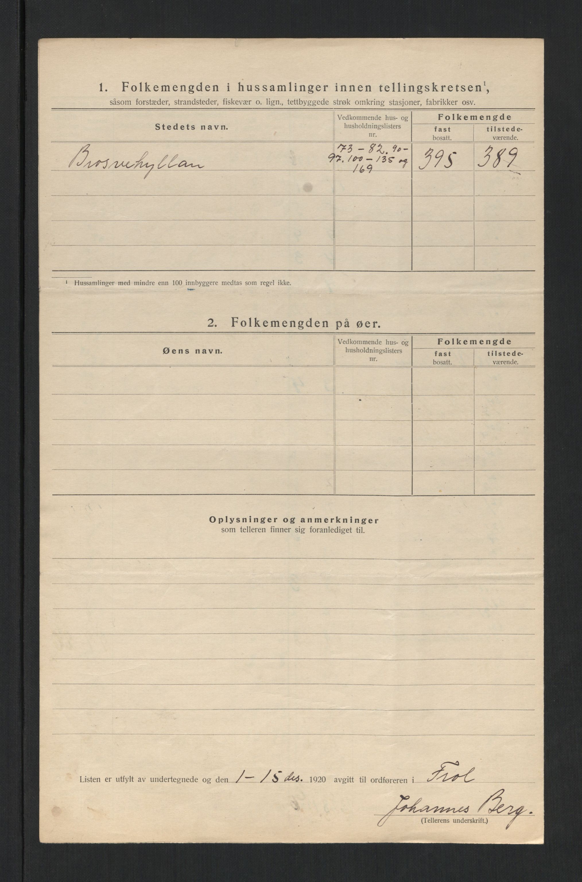 SAT, Folketelling 1920 for 1720 Frol herred, 1920, s. 23