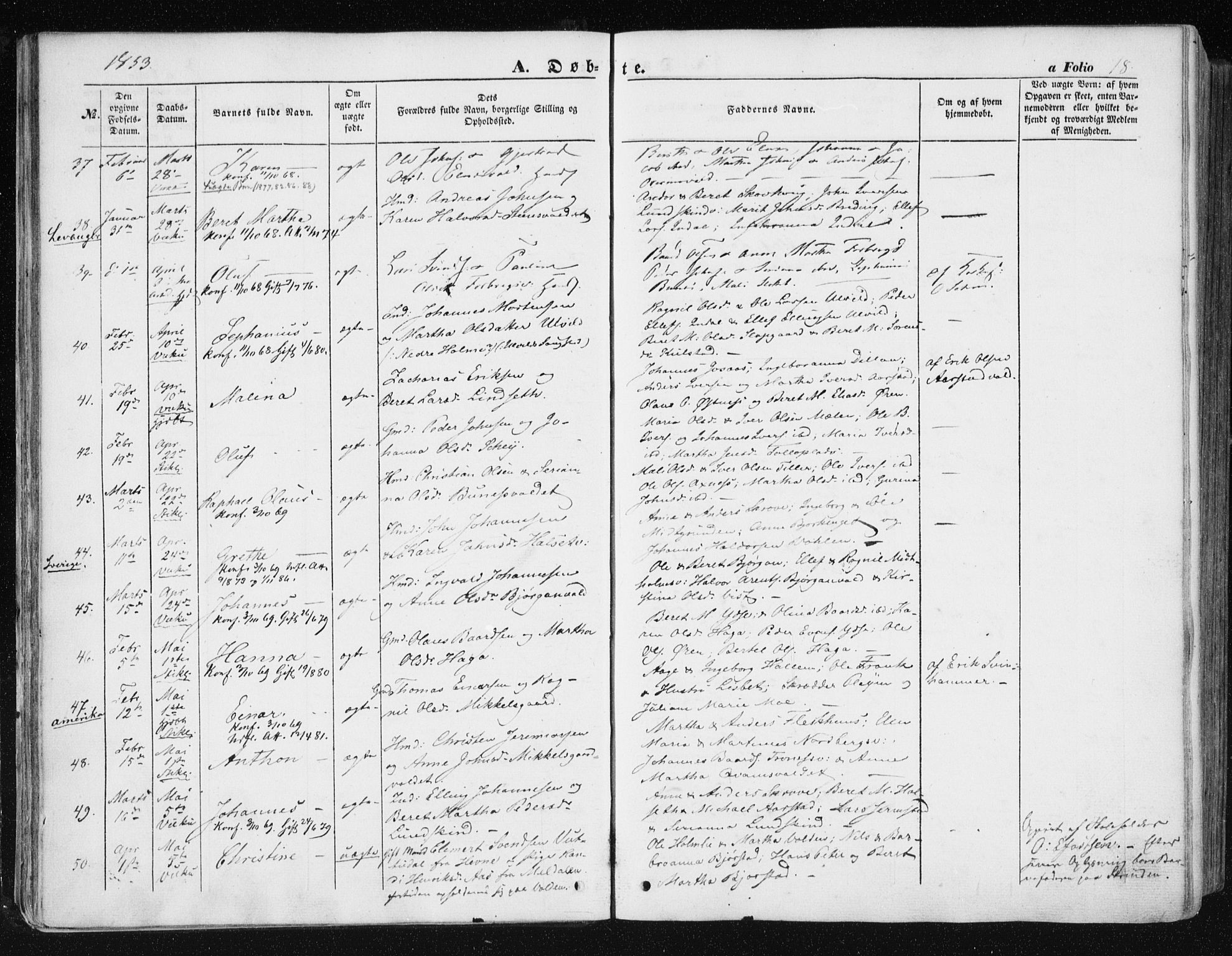 Ministerialprotokoller, klokkerbøker og fødselsregistre - Nord-Trøndelag, AV/SAT-A-1458/723/L0240: Ministerialbok nr. 723A09, 1852-1860, s. 18