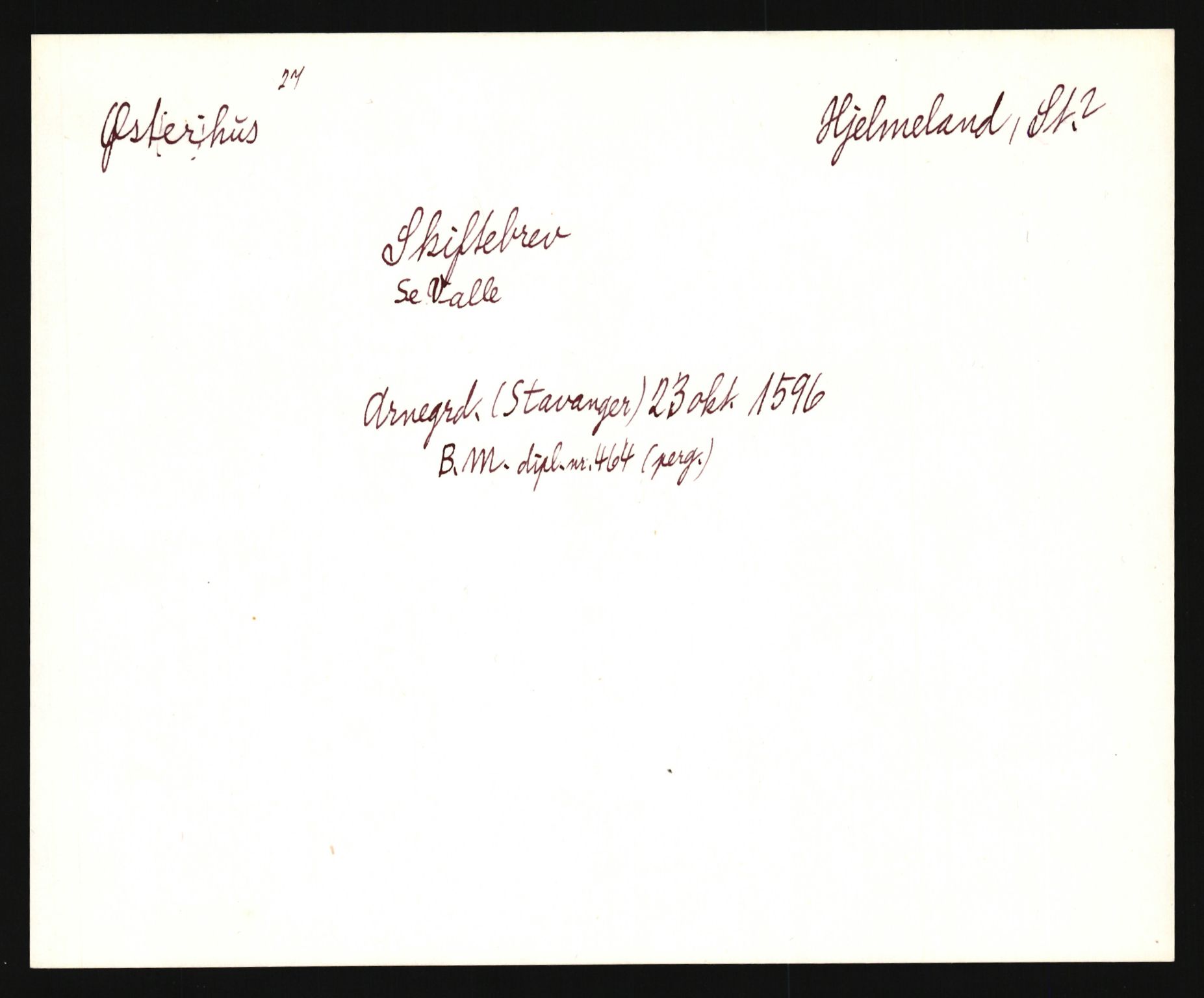 Riksarkivets diplomsamling, AV/RA-EA-5965/F35/F35e/L0027: Registreringssedler Rogaland, 1400-1700, s. 399