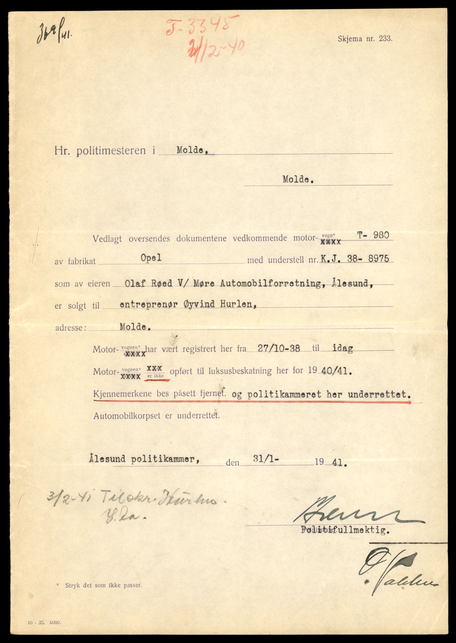 Møre og Romsdal vegkontor - Ålesund trafikkstasjon, AV/SAT-A-4099/F/Fe/L0022: Registreringskort for kjøretøy T 10584 - T 10694, 1927-1998, s. 1403
