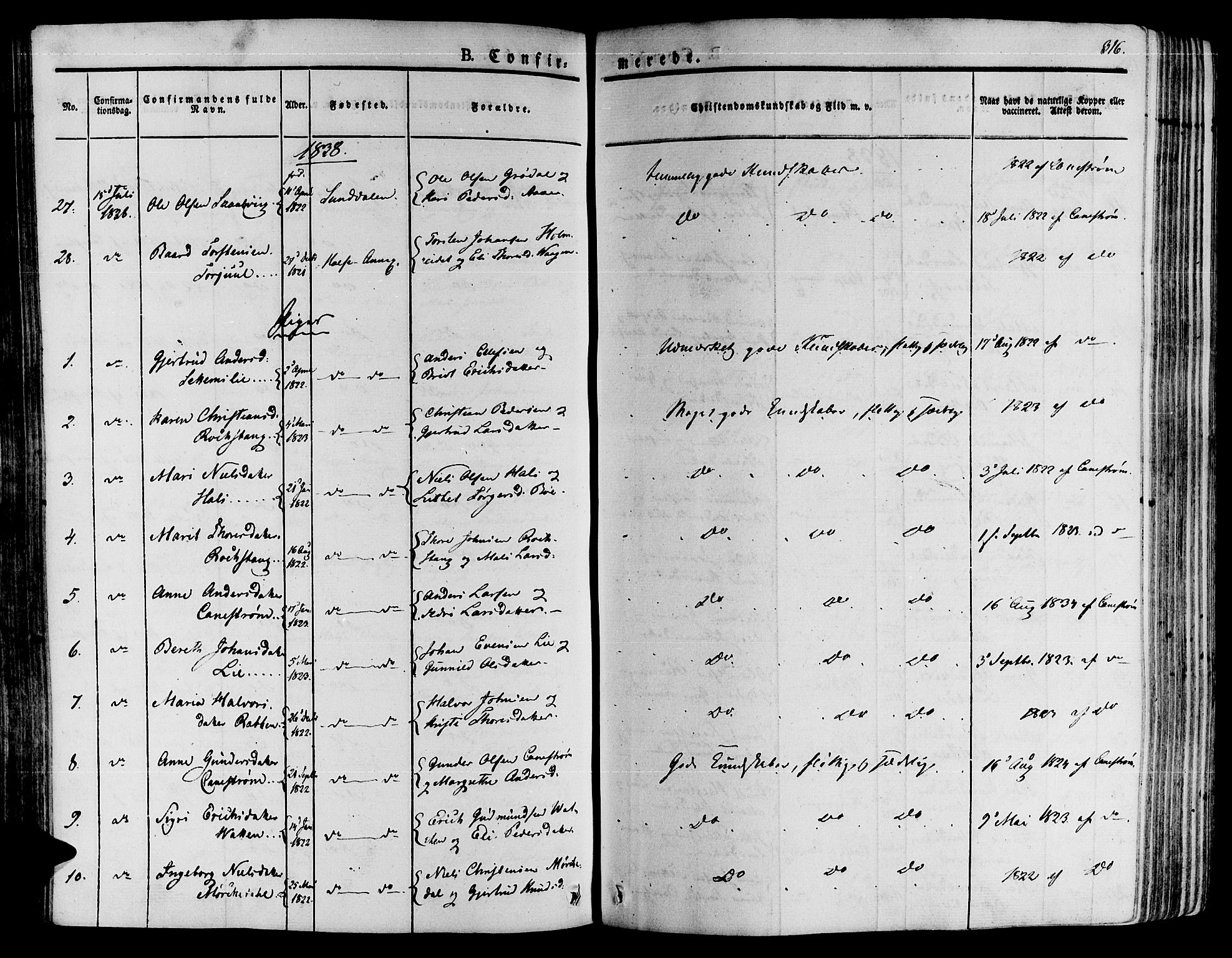 Ministerialprotokoller, klokkerbøker og fødselsregistre - Møre og Romsdal, AV/SAT-A-1454/592/L1025: Ministerialbok nr. 592A03 /2, 1831-1849, s. 316