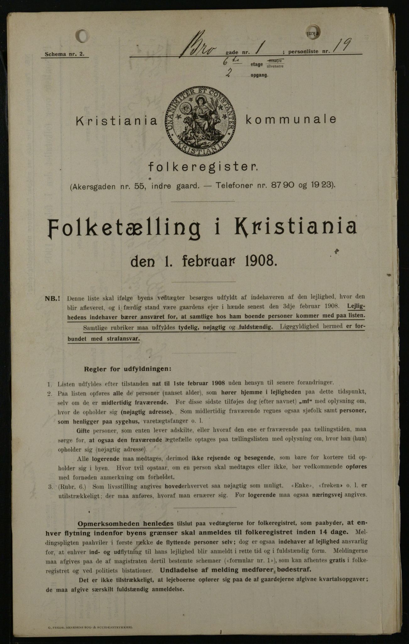 OBA, Kommunal folketelling 1.2.1908 for Kristiania kjøpstad, 1908, s. 9206