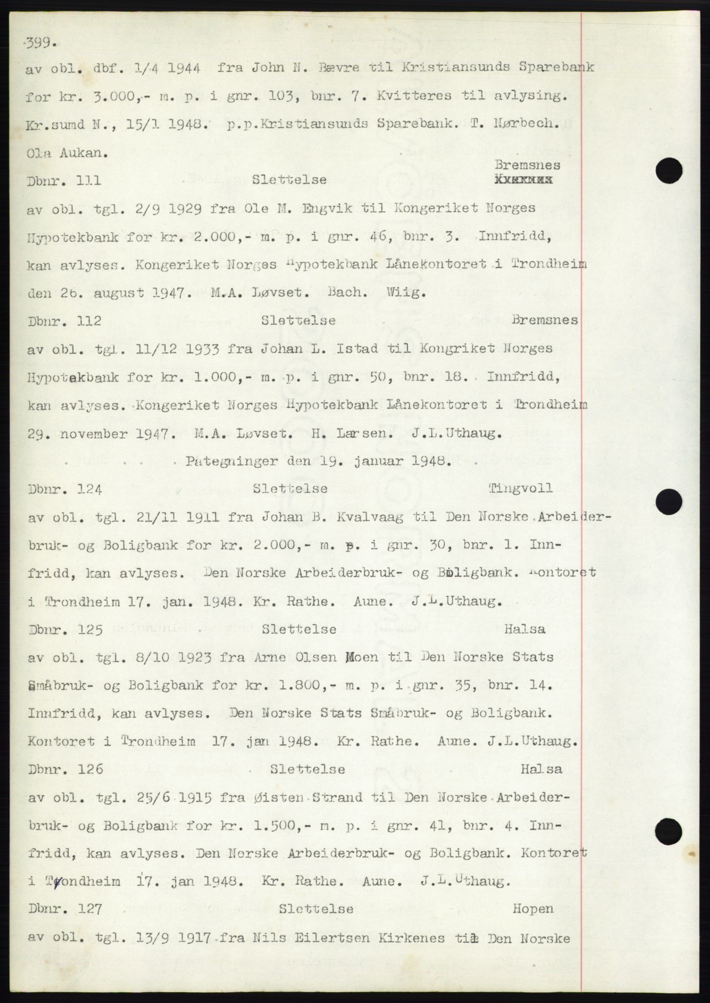 Nordmøre sorenskriveri, SAT/A-4132/1/2/2Ca: Pantebok nr. C82b, 1946-1951, Dagboknr: 111/1948