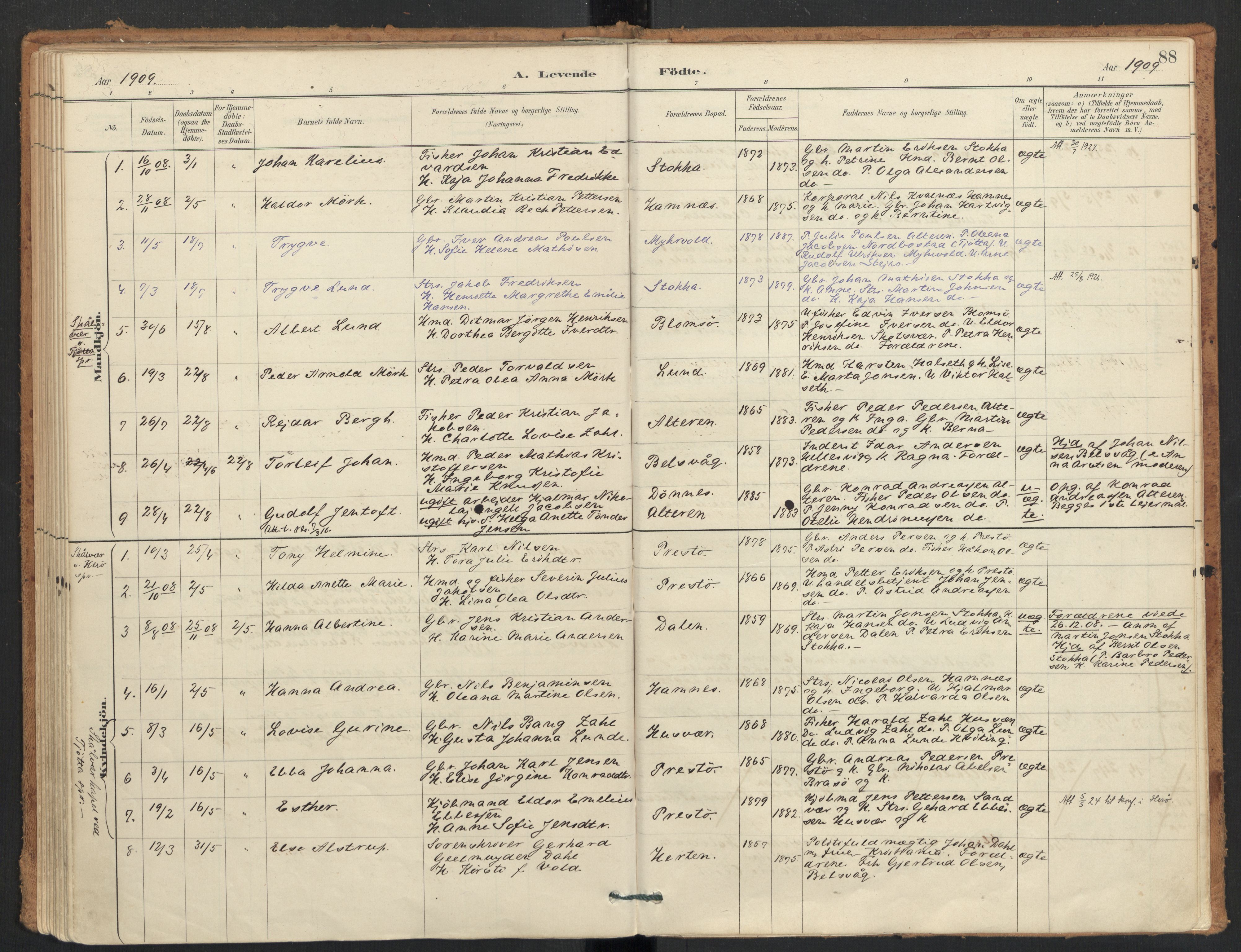 Ministerialprotokoller, klokkerbøker og fødselsregistre - Nordland, AV/SAT-A-1459/830/L0453: Ministerialbok nr. 830A17, 1886-1911, s. 88