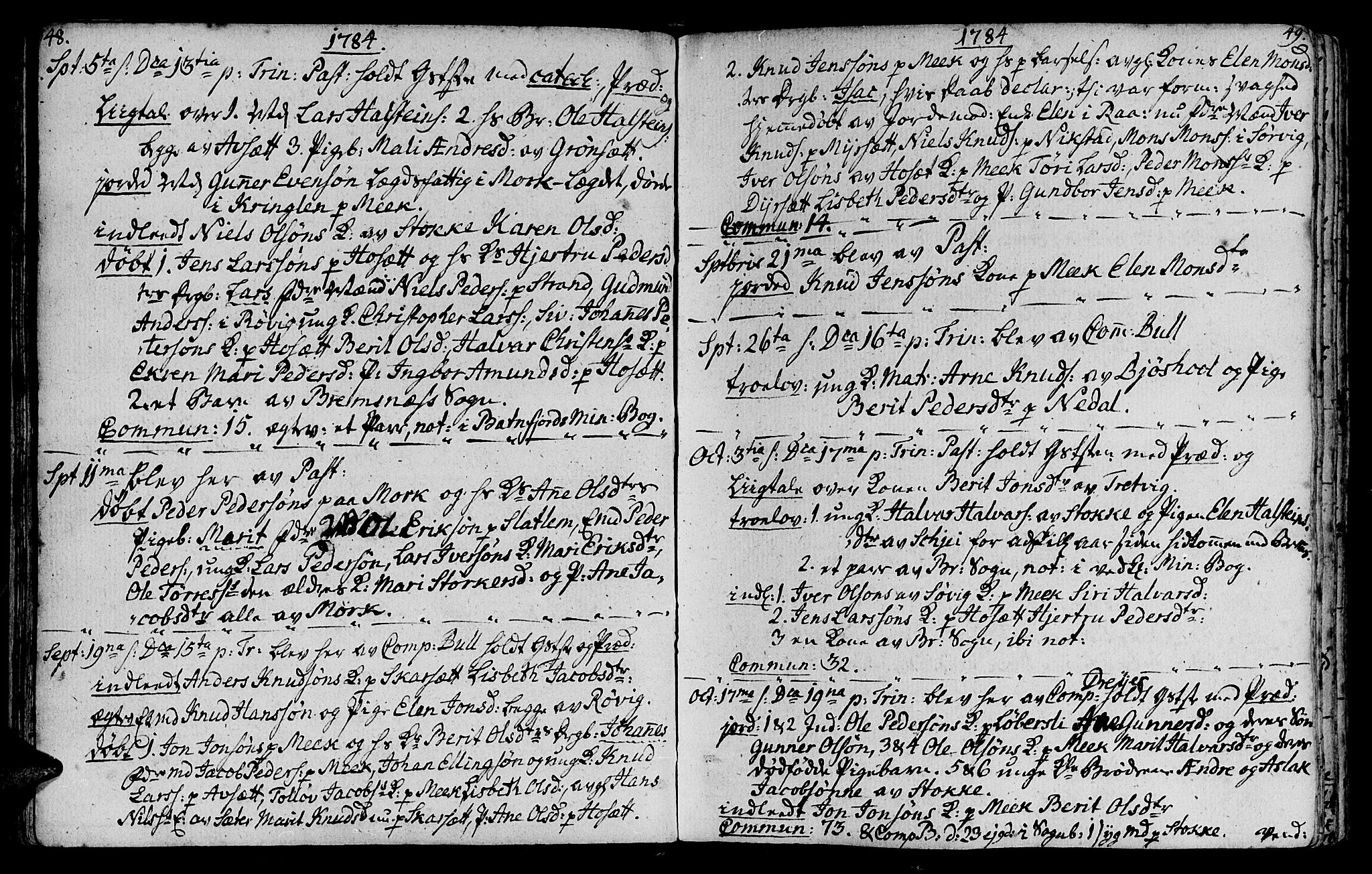 Ministerialprotokoller, klokkerbøker og fødselsregistre - Møre og Romsdal, AV/SAT-A-1454/568/L0799: Ministerialbok nr. 568A08, 1780-1819, s. 48-49