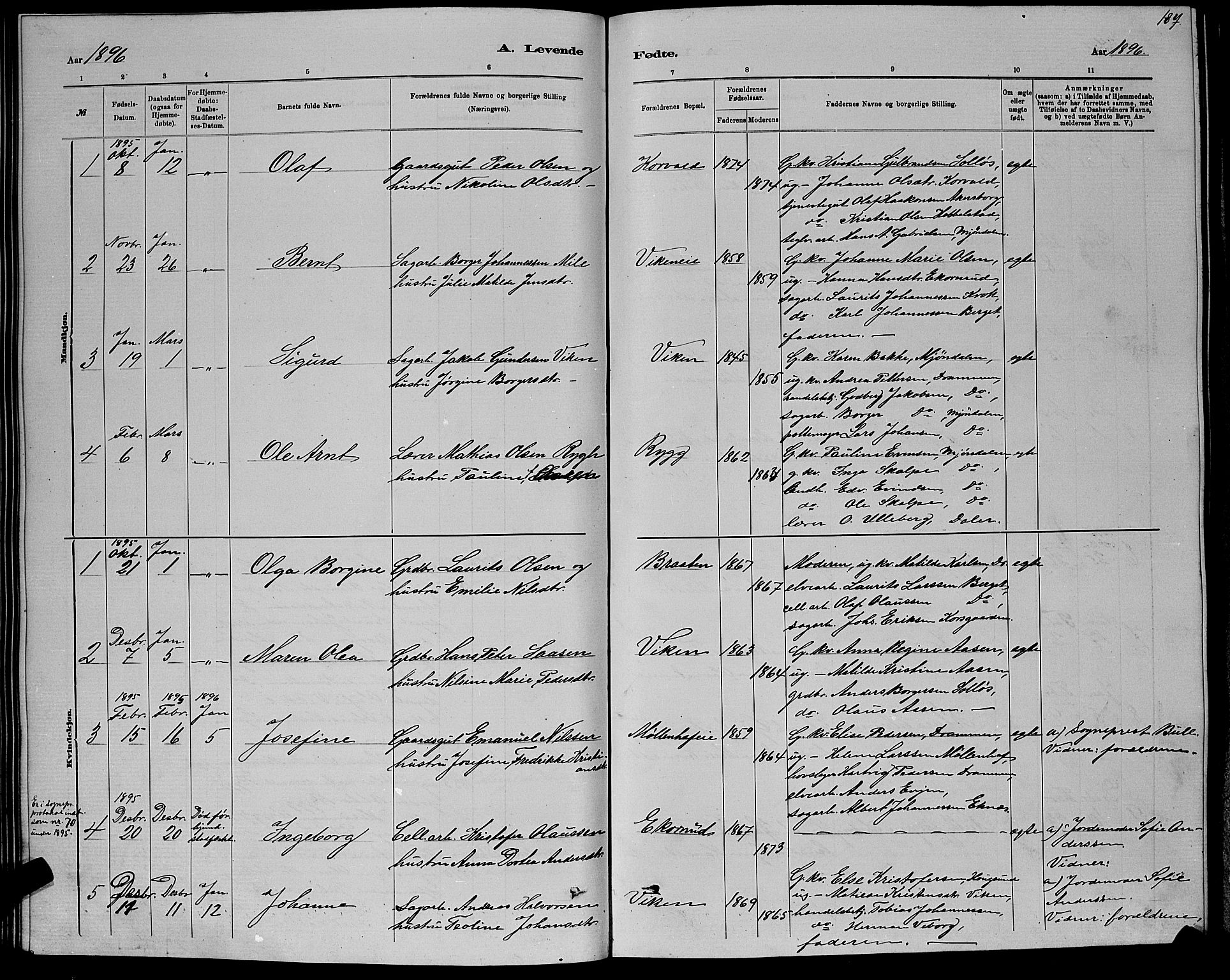 Nedre Eiker kirkebøker, SAKO/A-612/G/Ga/L0002: Klokkerbok nr. 2, 1880-1896, s. 187
