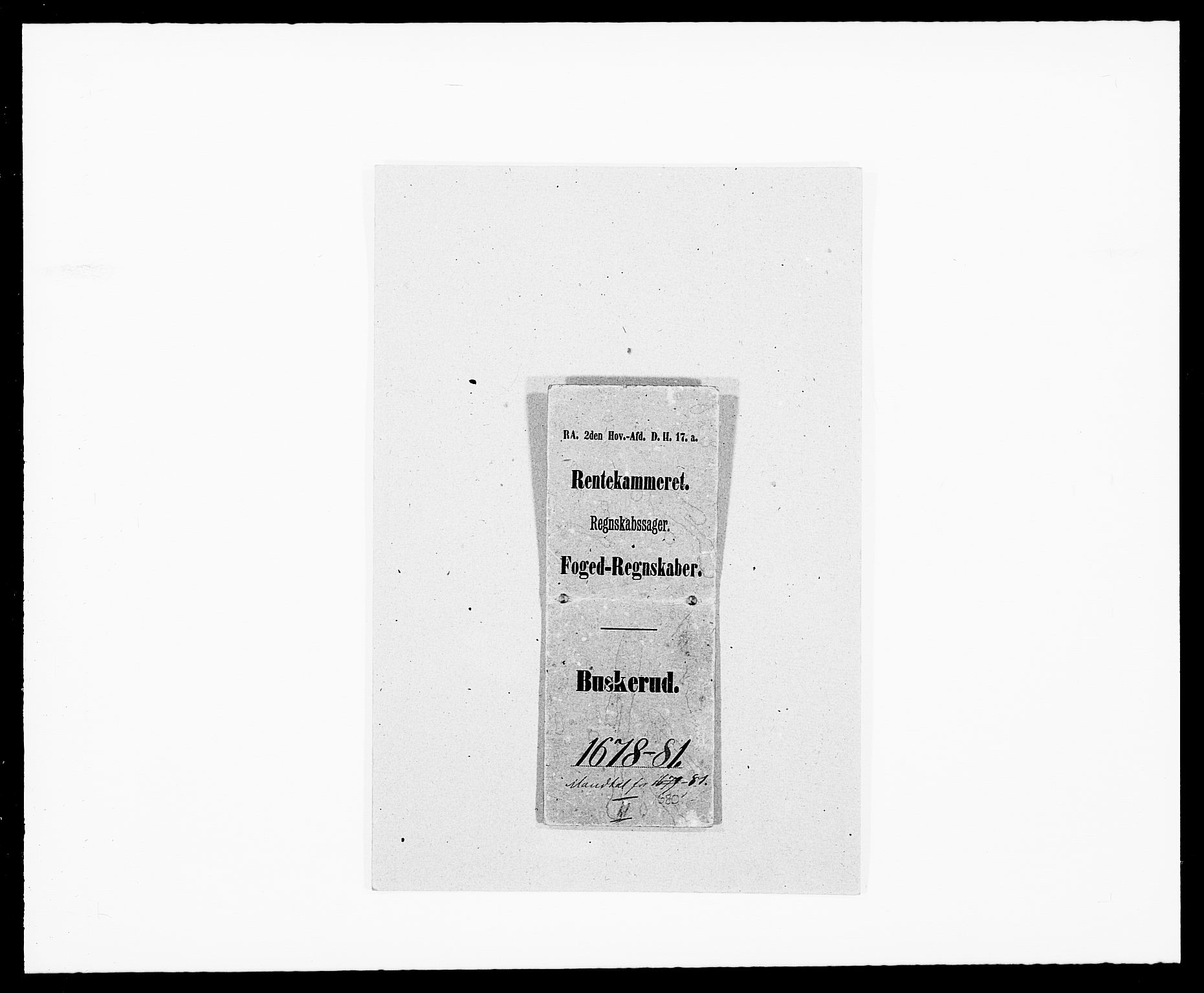Rentekammeret inntil 1814, Reviderte regnskaper, Fogderegnskap, AV/RA-EA-4092/R25/L1675: Fogderegnskap Buskerud, 1678-1681, s. 1