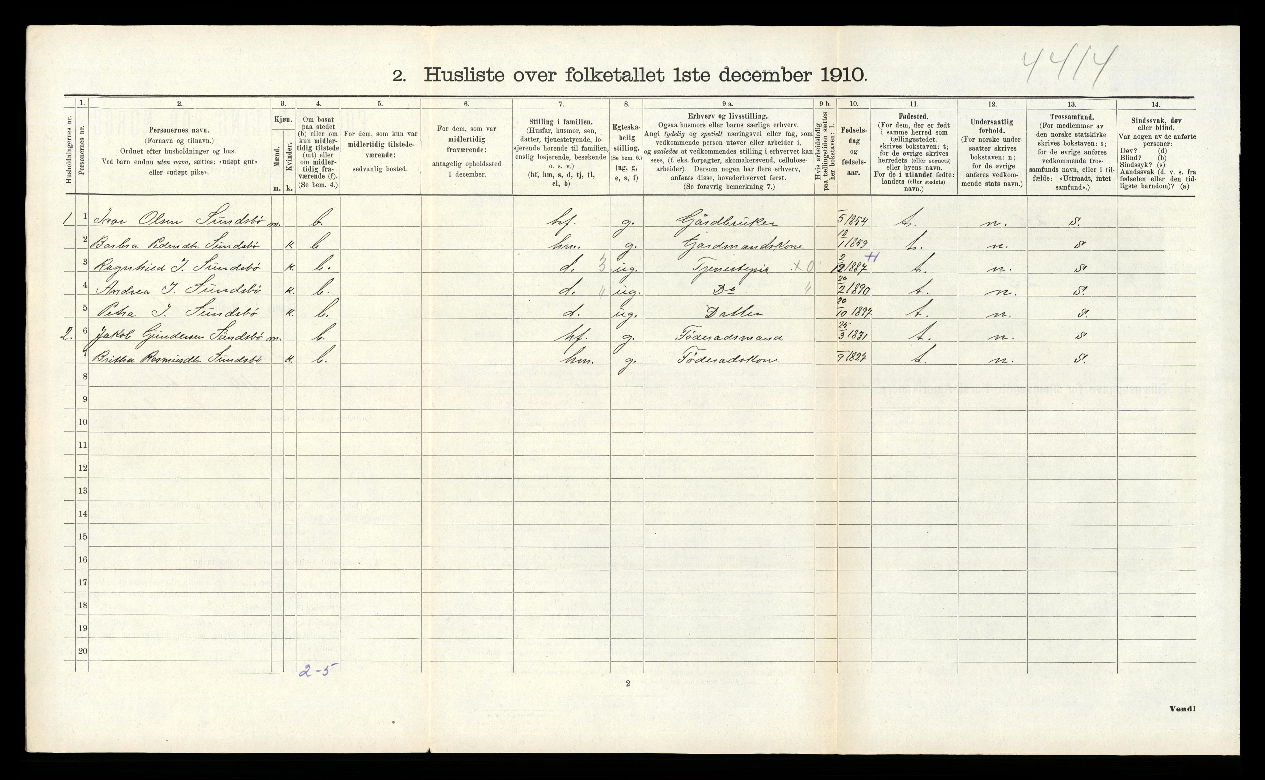 RA, Folketelling 1910 for 1263 Lindås herred, 1910, s. 439