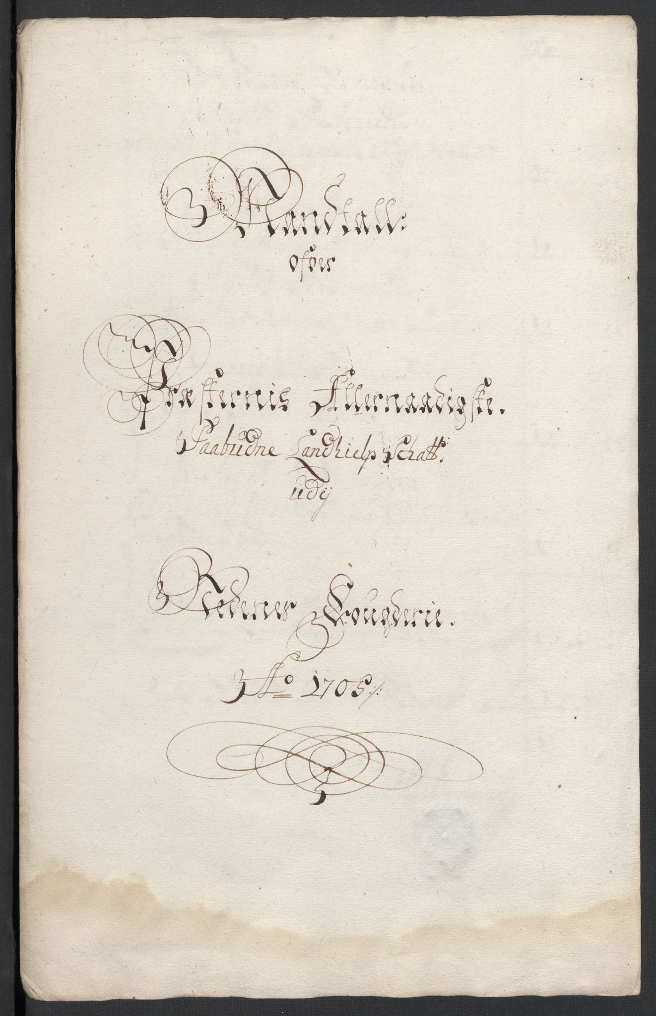 Rentekammeret inntil 1814, Reviderte regnskaper, Fogderegnskap, RA/EA-4092/R39/L2317: Fogderegnskap Nedenes, 1704-1705, s. 451