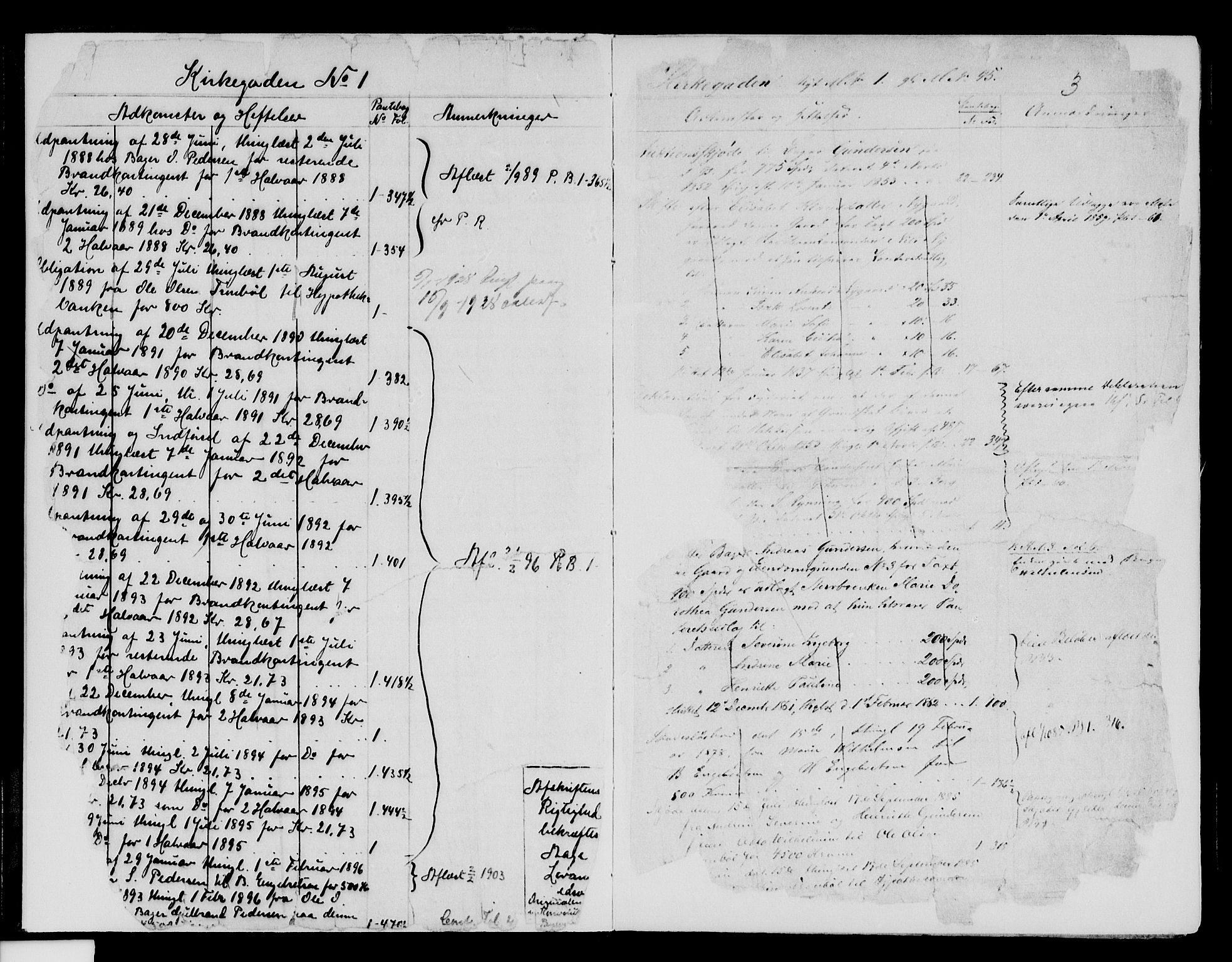 Vinger og Odal sorenskriveri, SAH/TING-022/H/Ha/Hab/Habe/L0001A: Panteregister nr. 2.1A, 1855-1935, s. 3