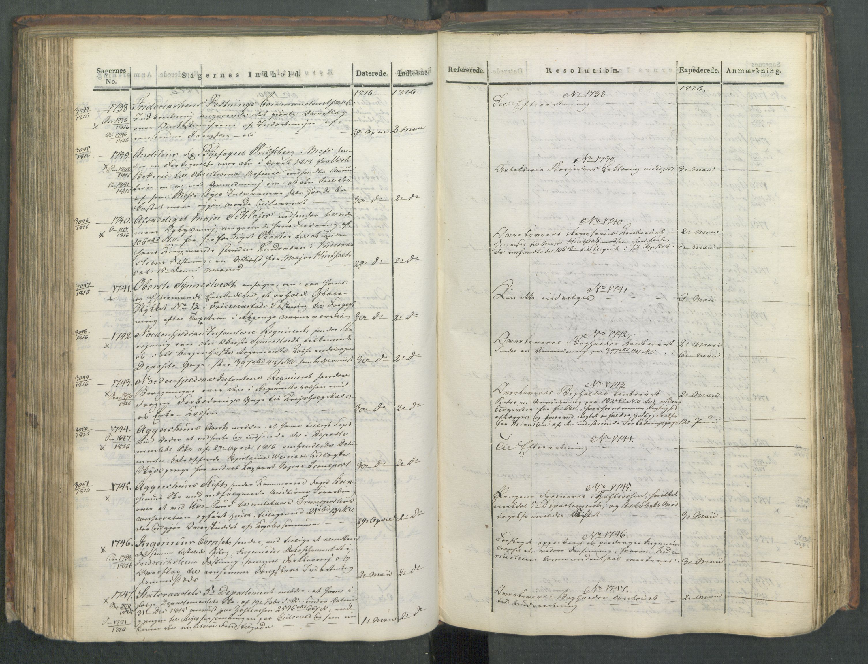 Armédepartementet, AV/RA-RAFA-3493/C/Ca/L0008: 6. Departements Journal, 1816