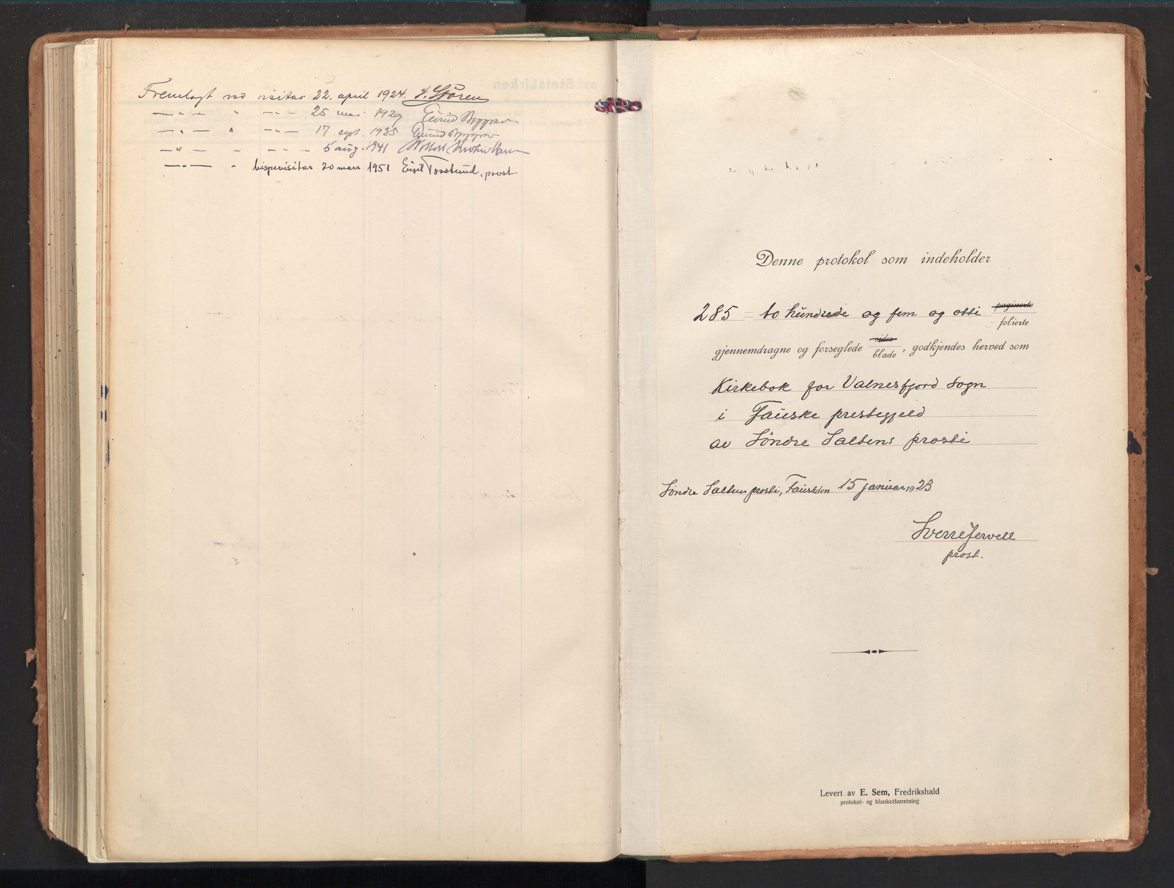 Ministerialprotokoller, klokkerbøker og fødselsregistre - Nordland, SAT/A-1459/851/L0725: Ministerialbok nr. 851A02, 1922-1944