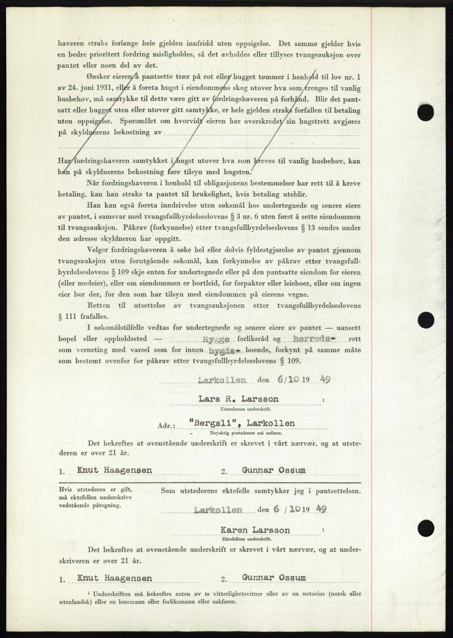 Moss sorenskriveri, SAO/A-10168: Pantebok nr. B23, 1949-1950, Dagboknr: 3248/1949