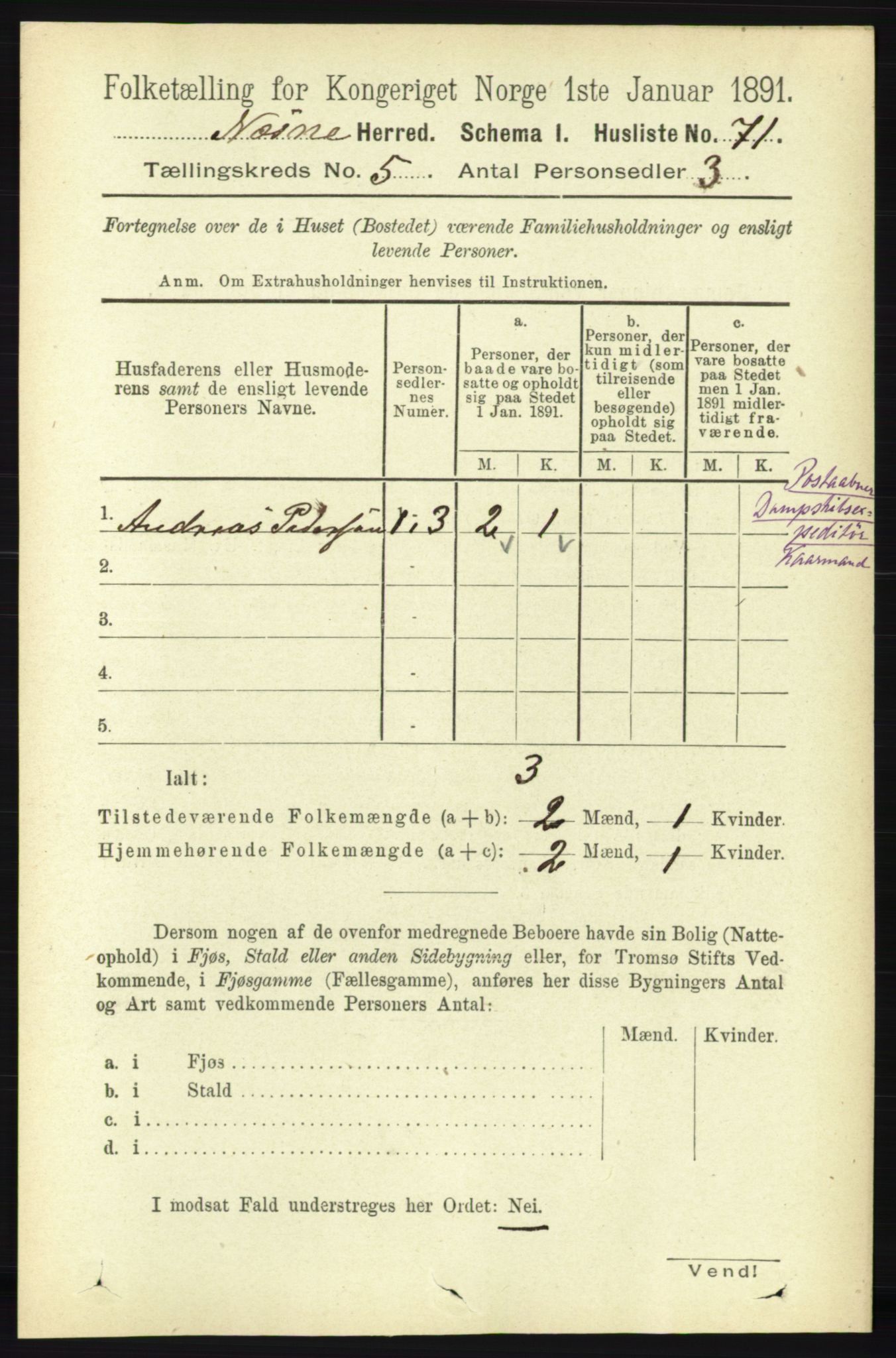 RA, Folketelling 1891 for 1828 Nesna herred, 1891, s. 2767