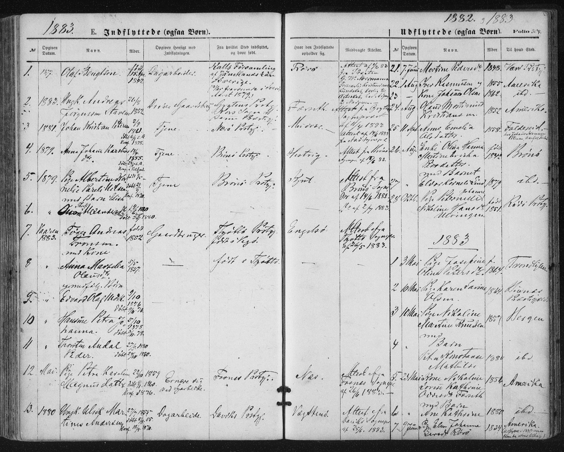 Ministerialprotokoller, klokkerbøker og fødselsregistre - Nordland, AV/SAT-A-1459/816/L0241: Ministerialbok nr. 816A07, 1870-1885, s. 304