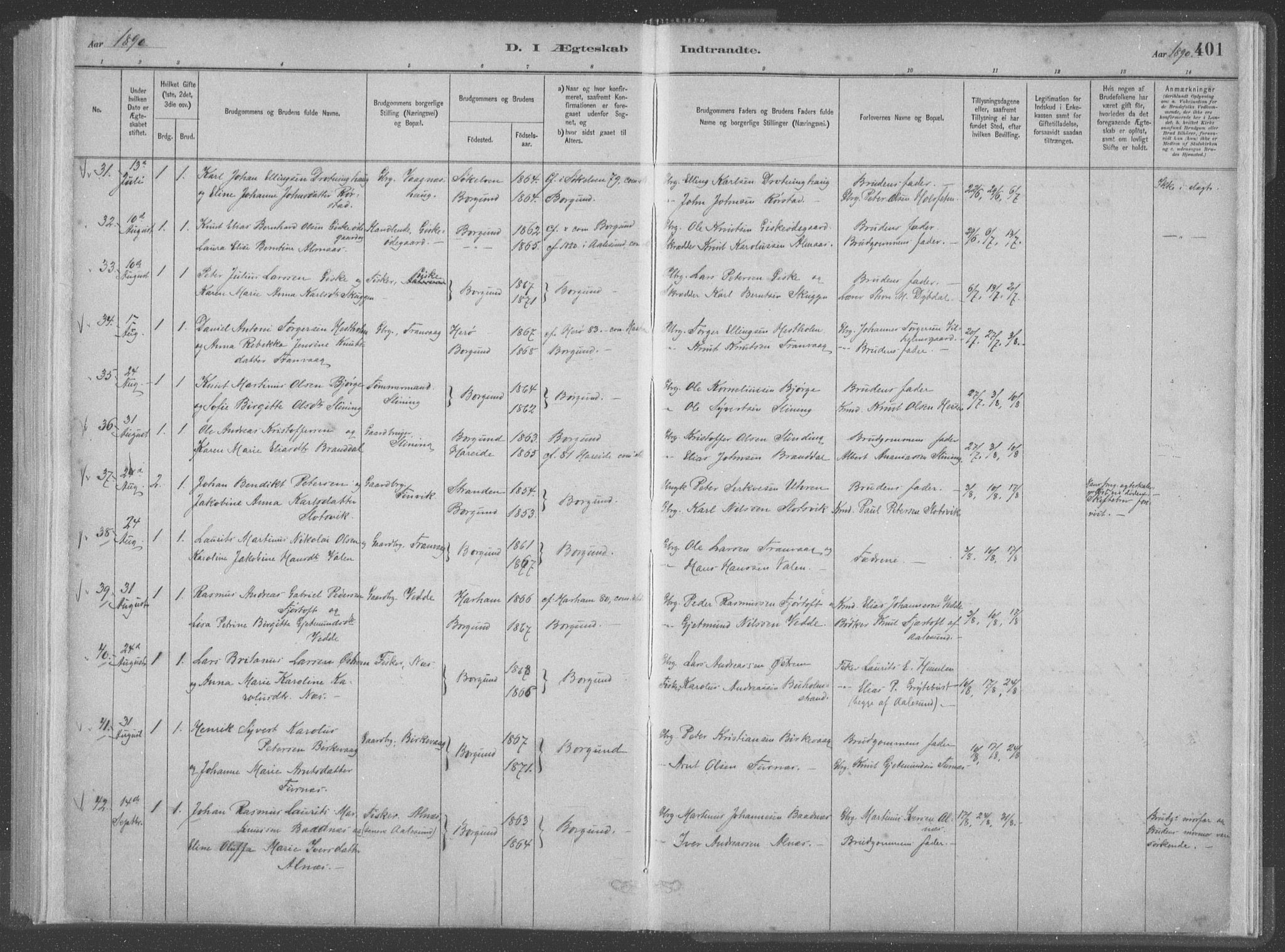 Ministerialprotokoller, klokkerbøker og fødselsregistre - Møre og Romsdal, AV/SAT-A-1454/528/L0402: Ministerialbok nr. 528A12II, 1880-1903, s. 401