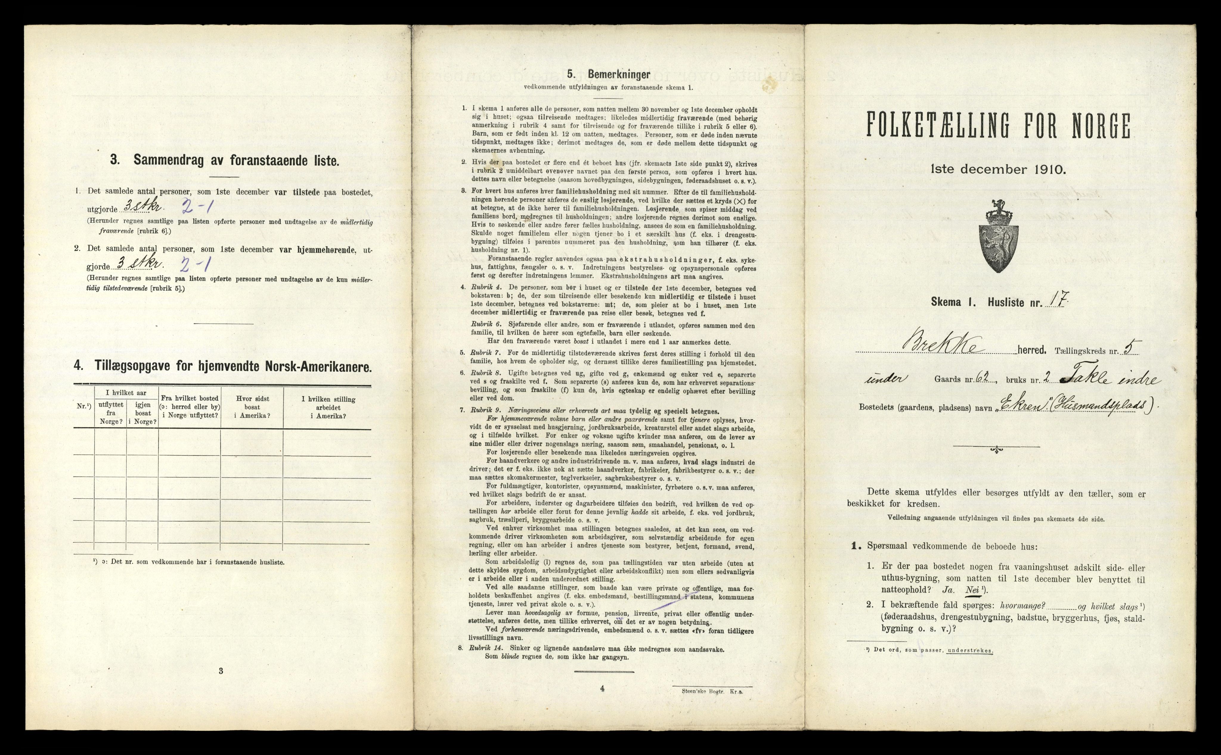 RA, Folketelling 1910 for 1414 Brekke herred, 1910, s. 253
