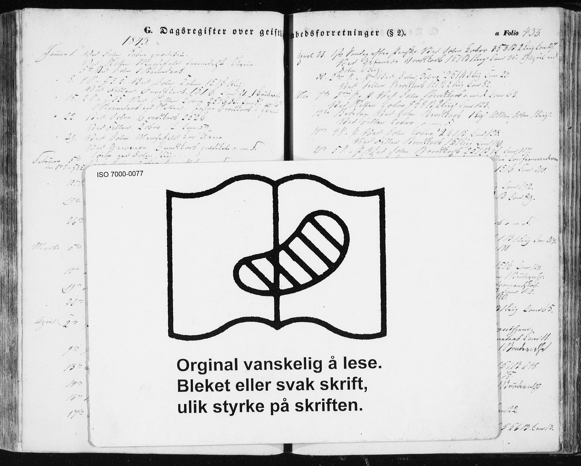 Ministerialprotokoller, klokkerbøker og fødselsregistre - Sør-Trøndelag, SAT/A-1456/634/L0529: Ministerialbok nr. 634A05, 1843-1851, s. 433