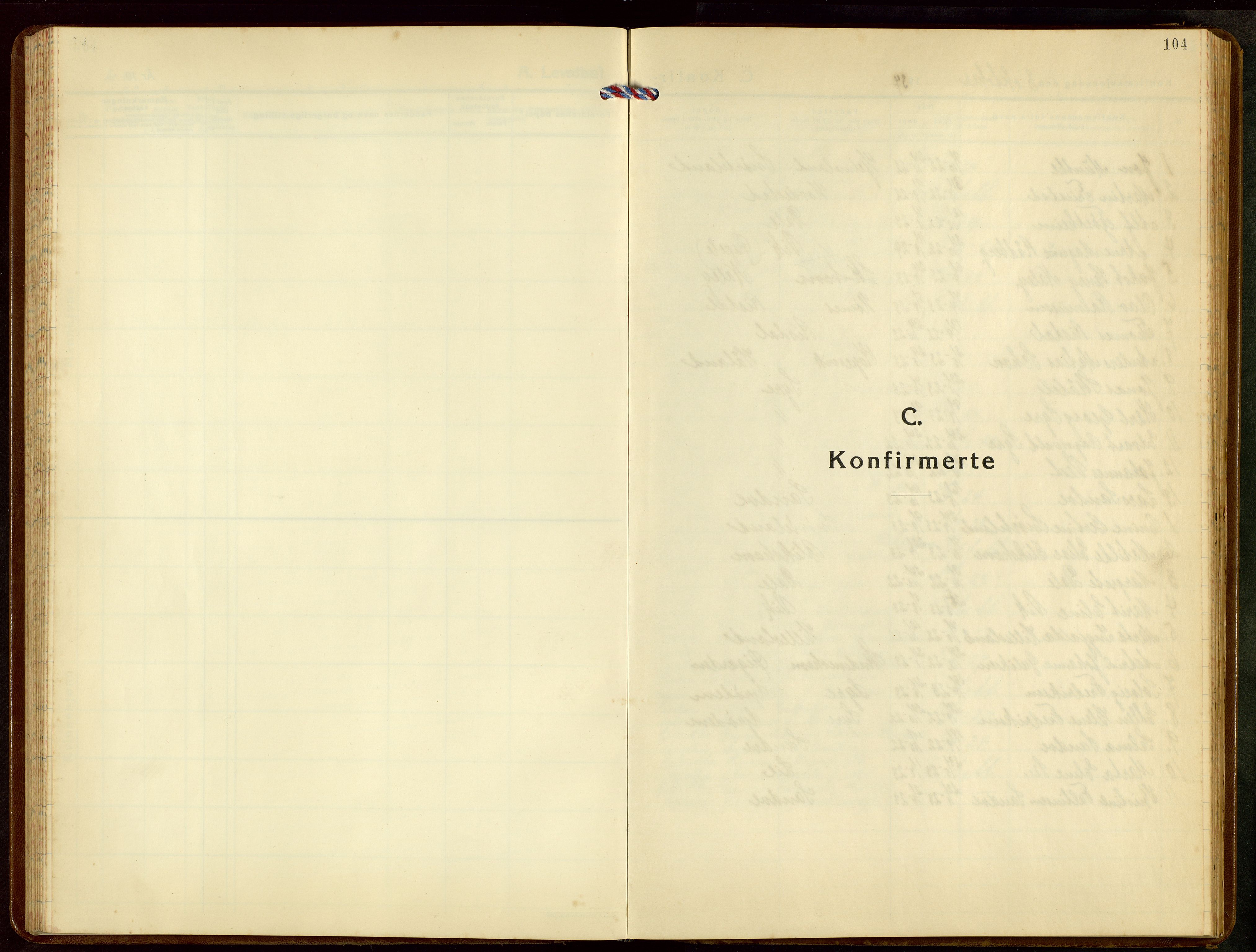 Skudenes sokneprestkontor, SAST/A -101849/H/Ha/Hab/L0013: Klokkerbok nr. B 13, 1937-1954, s. 104