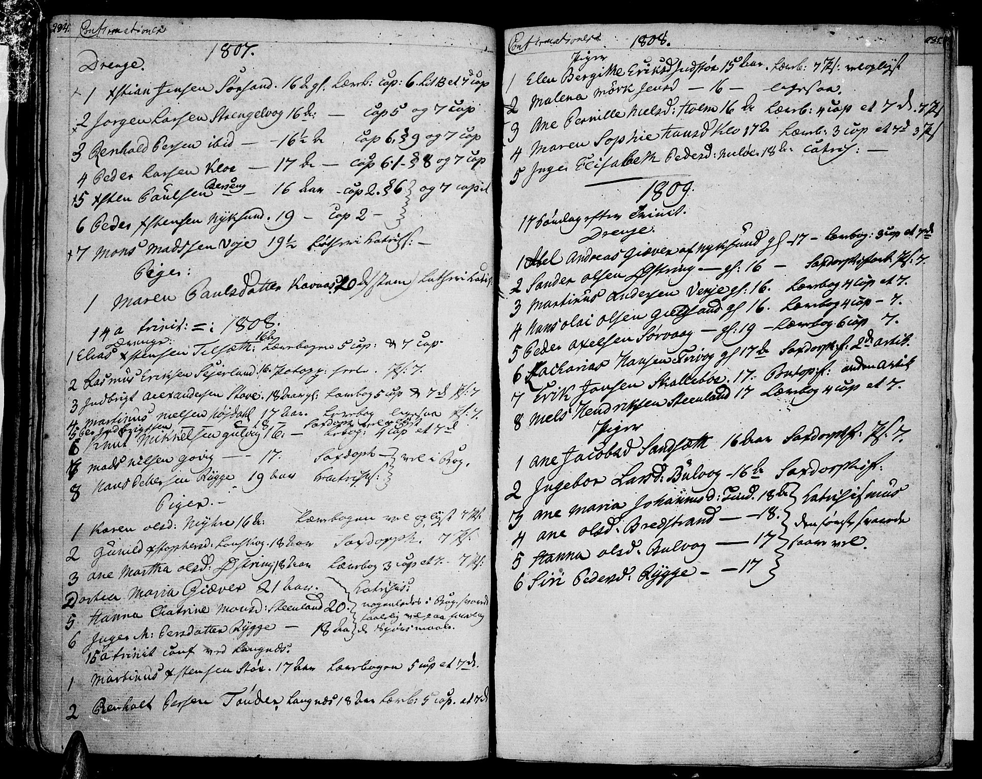 Ministerialprotokoller, klokkerbøker og fødselsregistre - Nordland, AV/SAT-A-1459/893/L1330: Ministerialbok nr. 893A03, 1791-1820, s. 234-235
