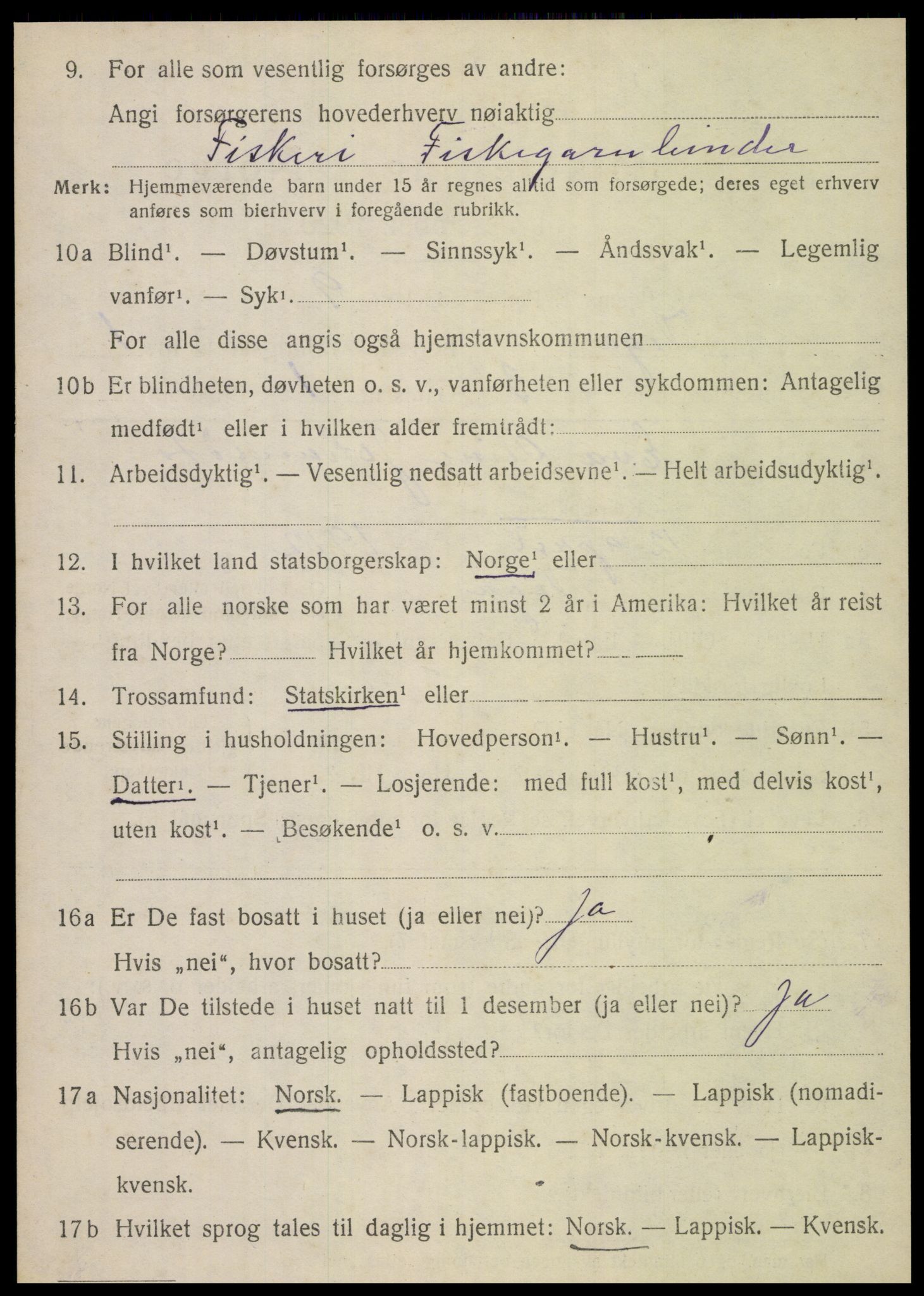 SAT, Folketelling 1920 for 1815 Vega herred, 1920, s. 996