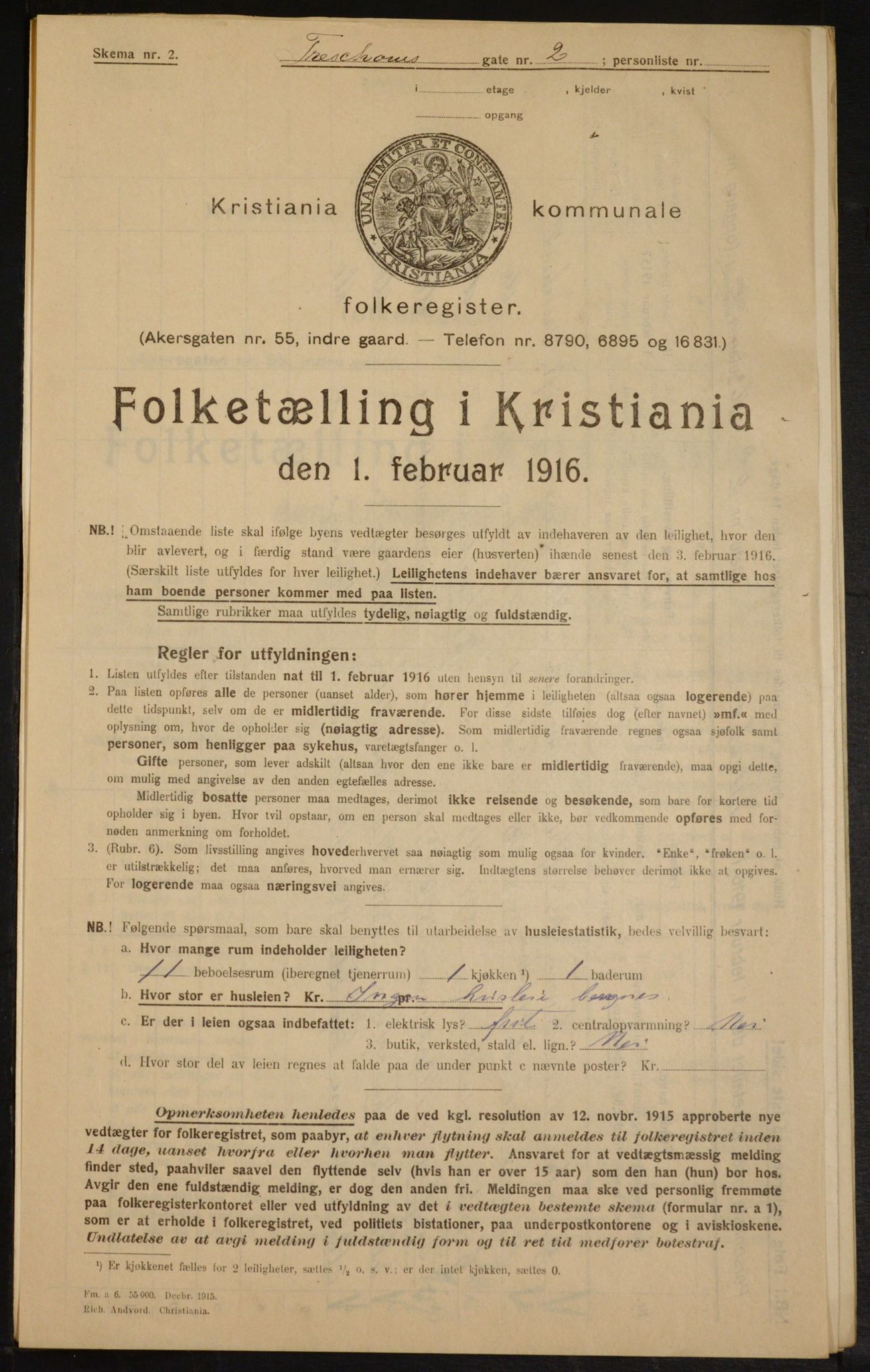 OBA, Kommunal folketelling 1.2.1916 for Kristiania, 1916, s. 118754