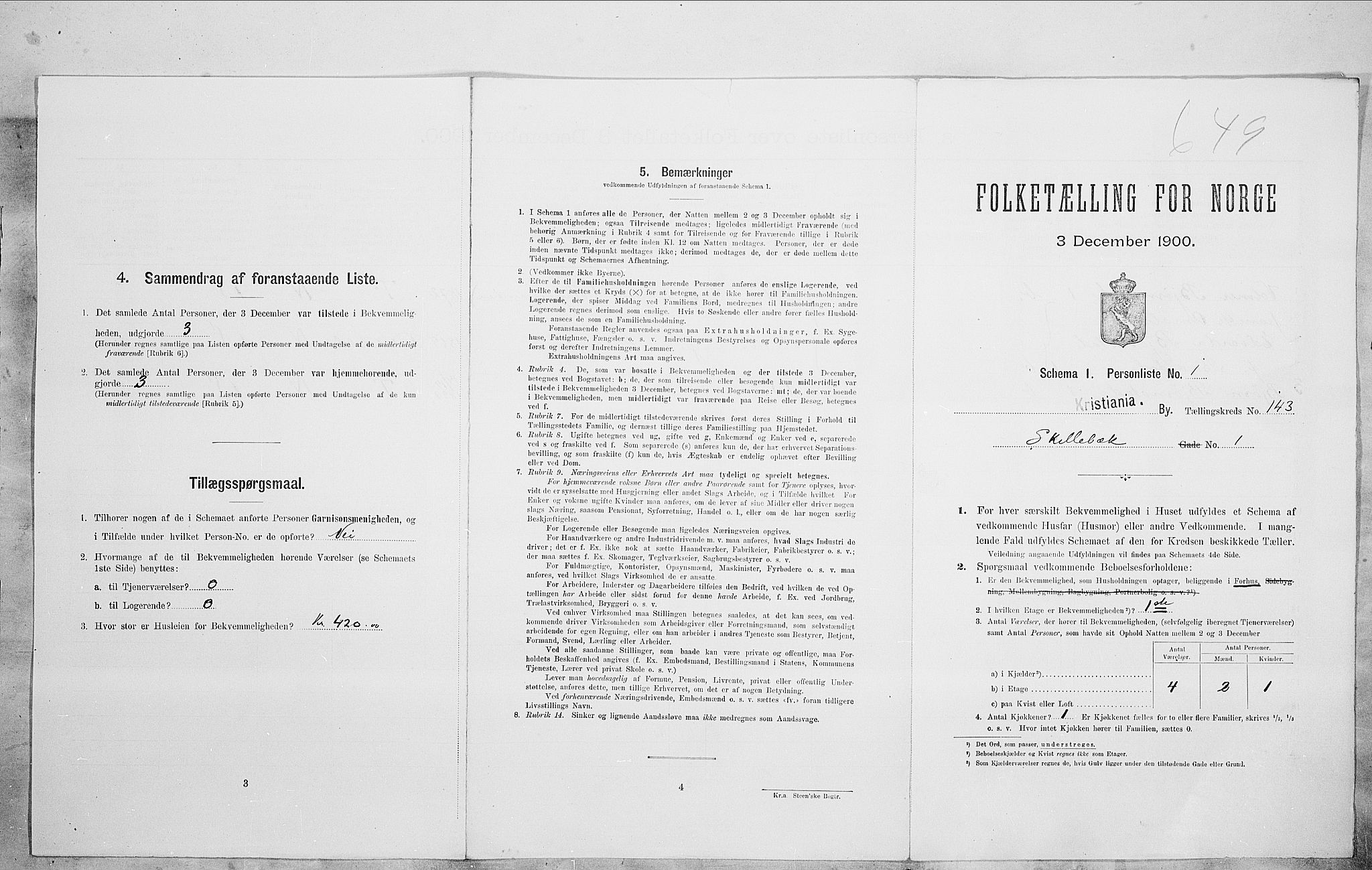 SAO, Folketelling 1900 for 0301 Kristiania kjøpstad, 1900, s. 84857