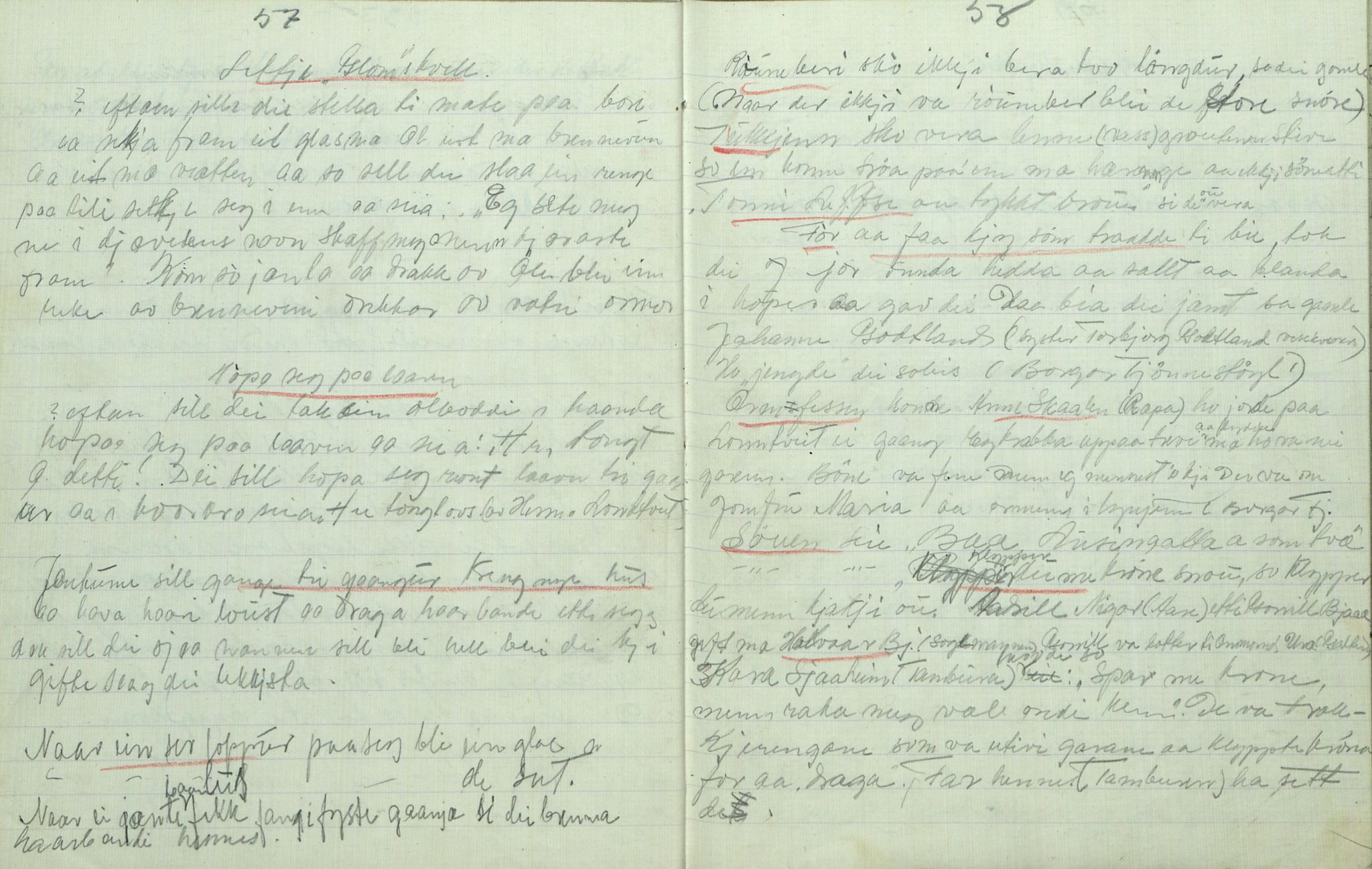 Rikard Berge, TEMU/TGM-A-1003/F/L0007/0037: 251-299 / 287 Oppskrifter av Vetle Aase, Mo, 1918, s. 57-58