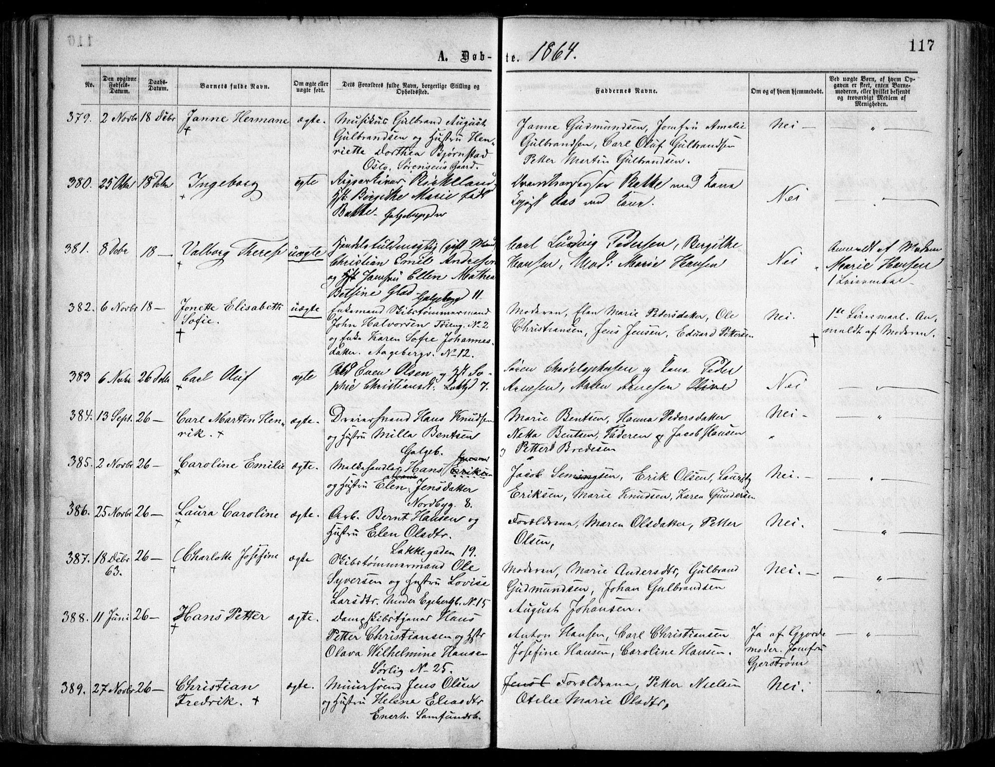 Grønland prestekontor Kirkebøker, AV/SAO-A-10848/F/Fa/L0002: Ministerialbok nr. 2, 1862-1868, s. 117