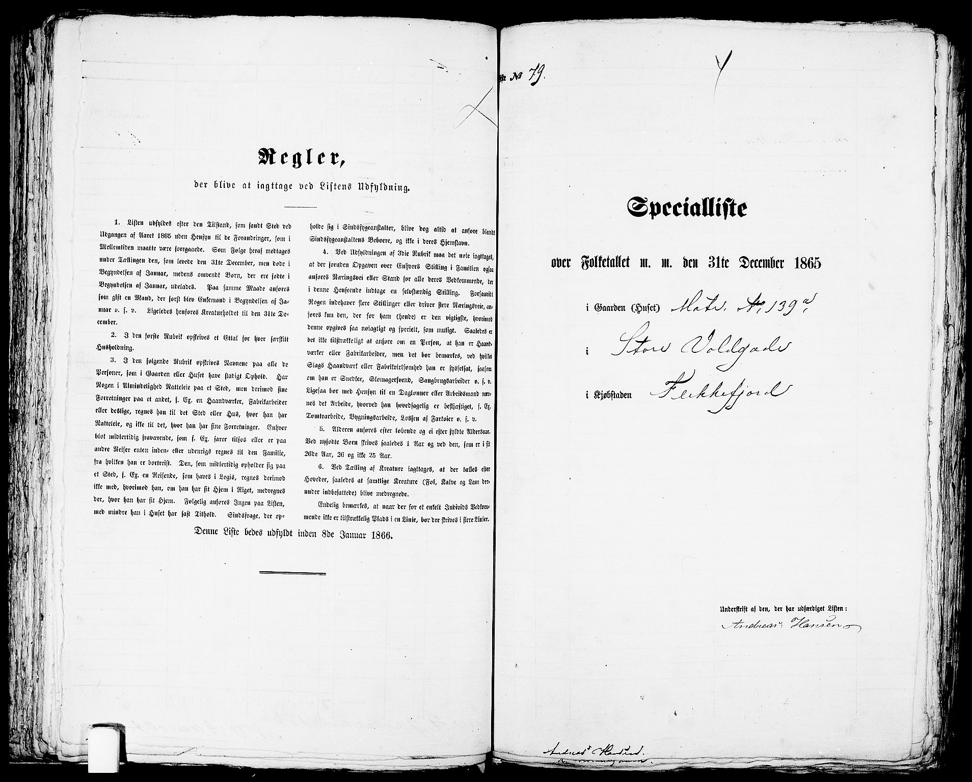 RA, Folketelling 1865 for 1004B Flekkefjord prestegjeld, Flekkefjord kjøpstad, 1865, s. 164