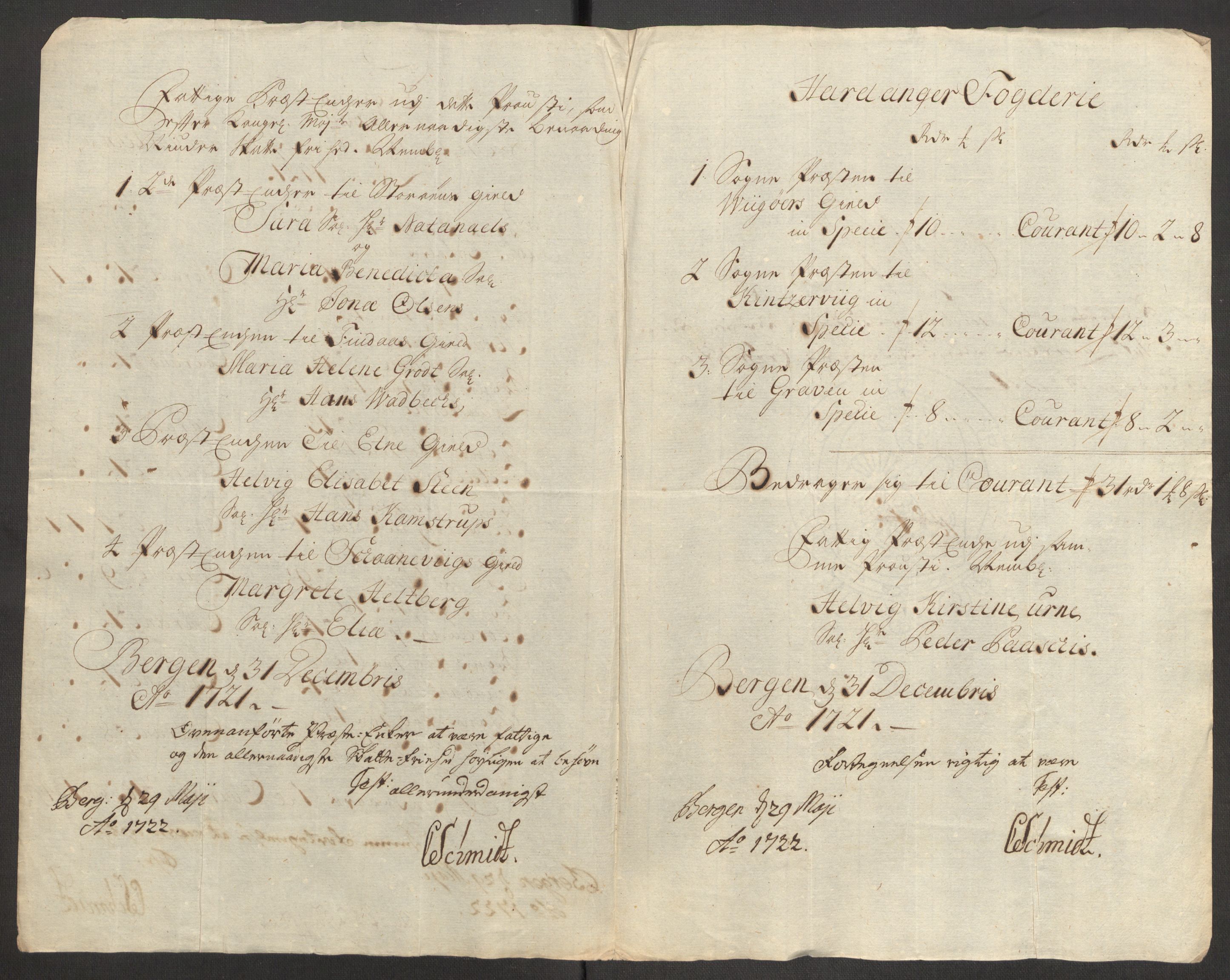 Rentekammeret inntil 1814, Reviderte regnskaper, Fogderegnskap, RA/EA-4092/R48/L3000: Fogderegnskap Sunnhordland og Hardanger, 1721, s. 71