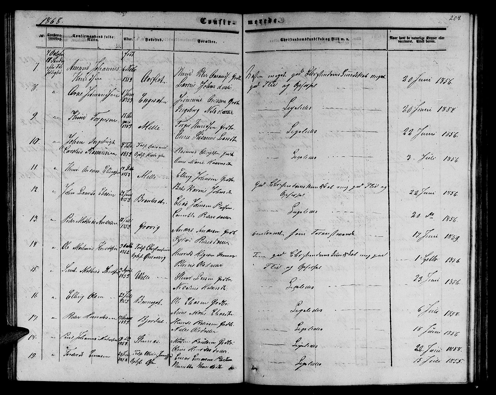 Ministerialprotokoller, klokkerbøker og fødselsregistre - Møre og Romsdal, AV/SAT-A-1454/513/L0188: Klokkerbok nr. 513C02, 1865-1882, s. 204