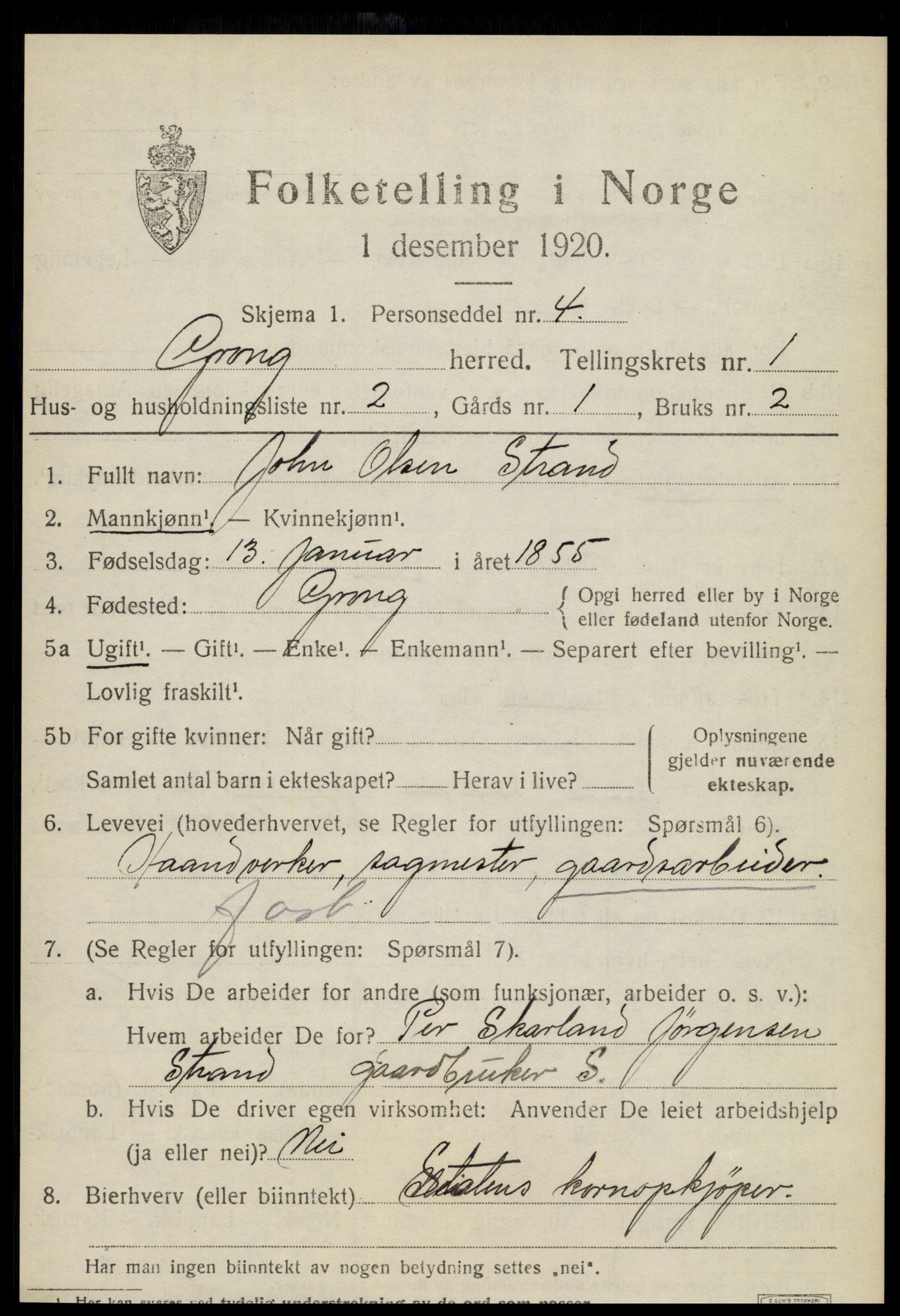 SAT, Folketelling 1920 for 1742 Grong herred, 1920, s. 1059