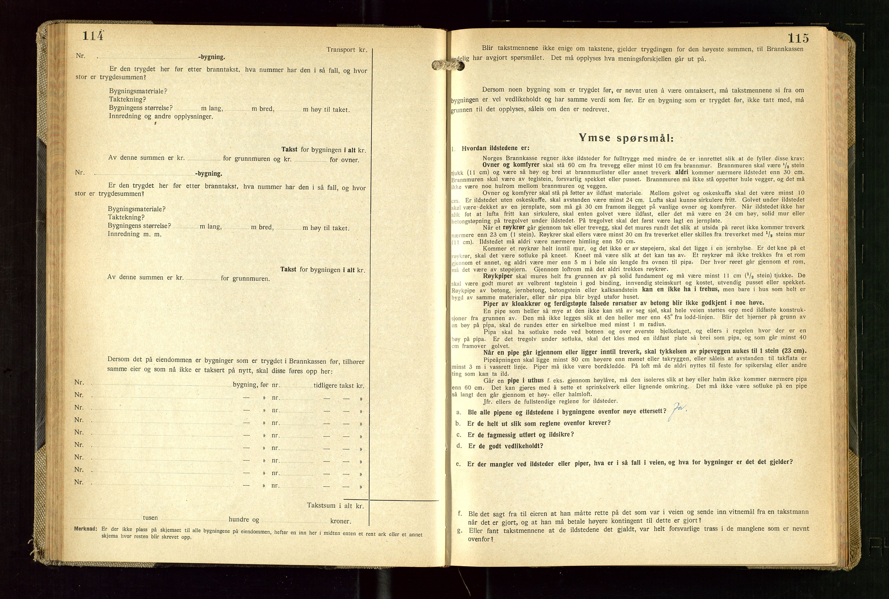 Skudenes lensmannskontor, AV/SAST-A-100444/Gob/L0003: "Brandtakstprotokoll", 1942-1954, s. 114-115