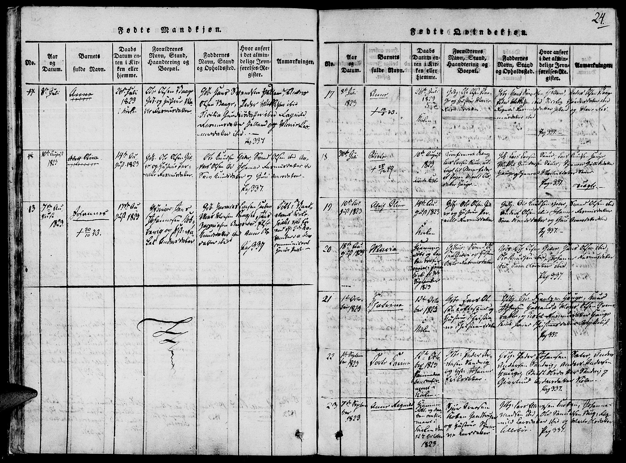 Ministerialprotokoller, klokkerbøker og fødselsregistre - Møre og Romsdal, AV/SAT-A-1454/503/L0033: Ministerialbok nr. 503A01, 1816-1841, s. 24