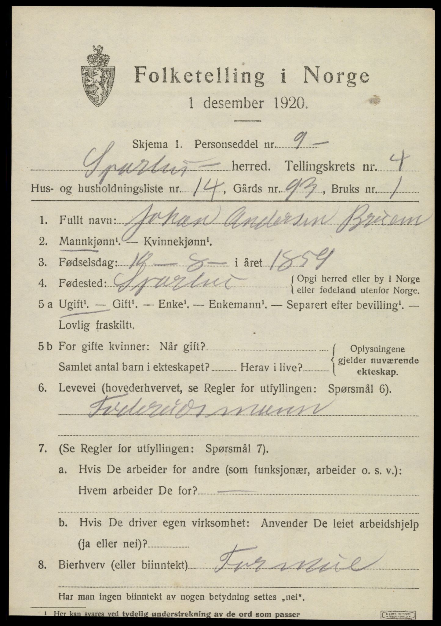 SAT, Folketelling 1920 for 1731 Sparbu herred, 1920, s. 5345