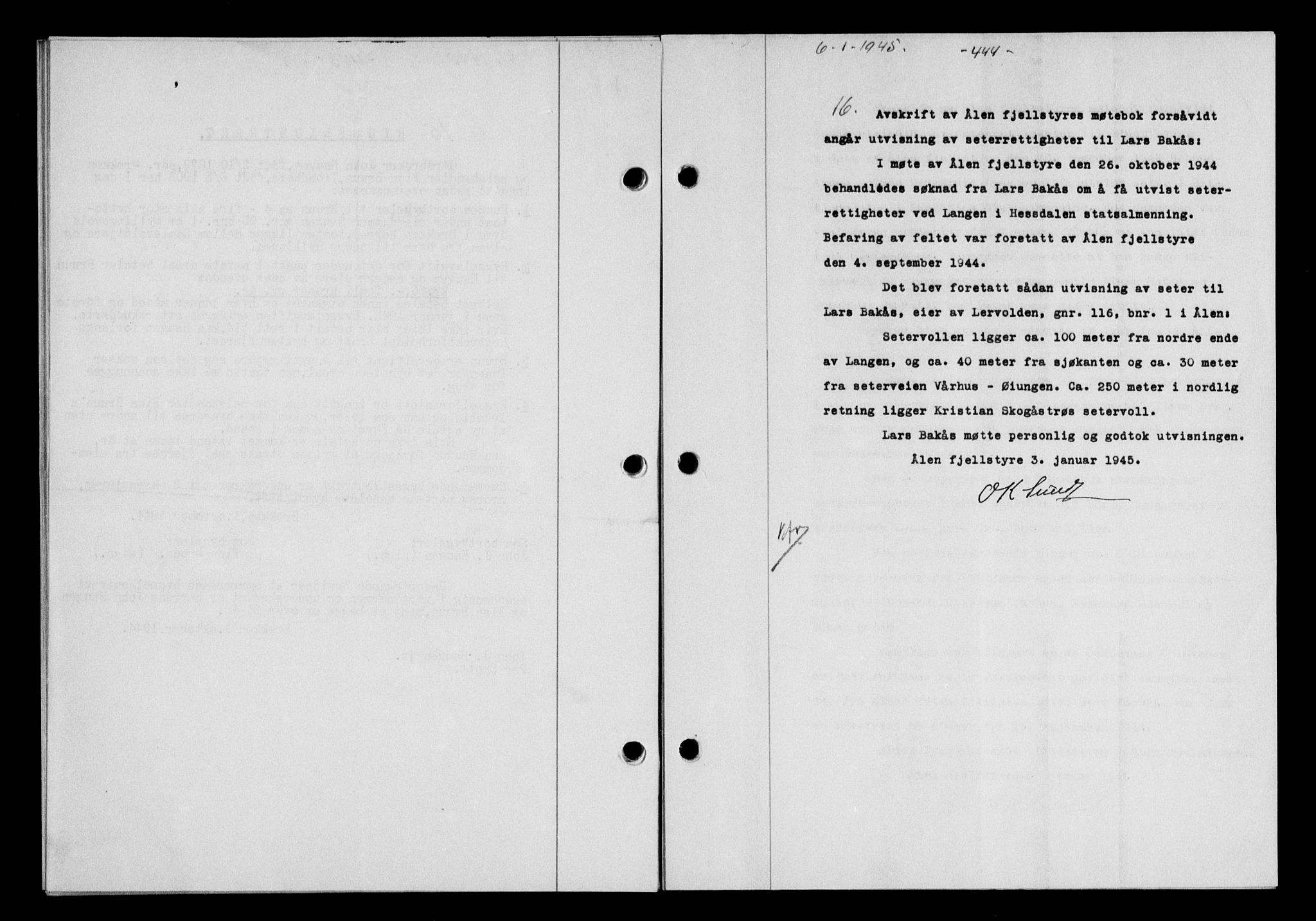 Gauldal sorenskriveri, SAT/A-0014/1/2/2C/L0058: Pantebok nr. 63, 1944-1945, Dagboknr: 16/1945