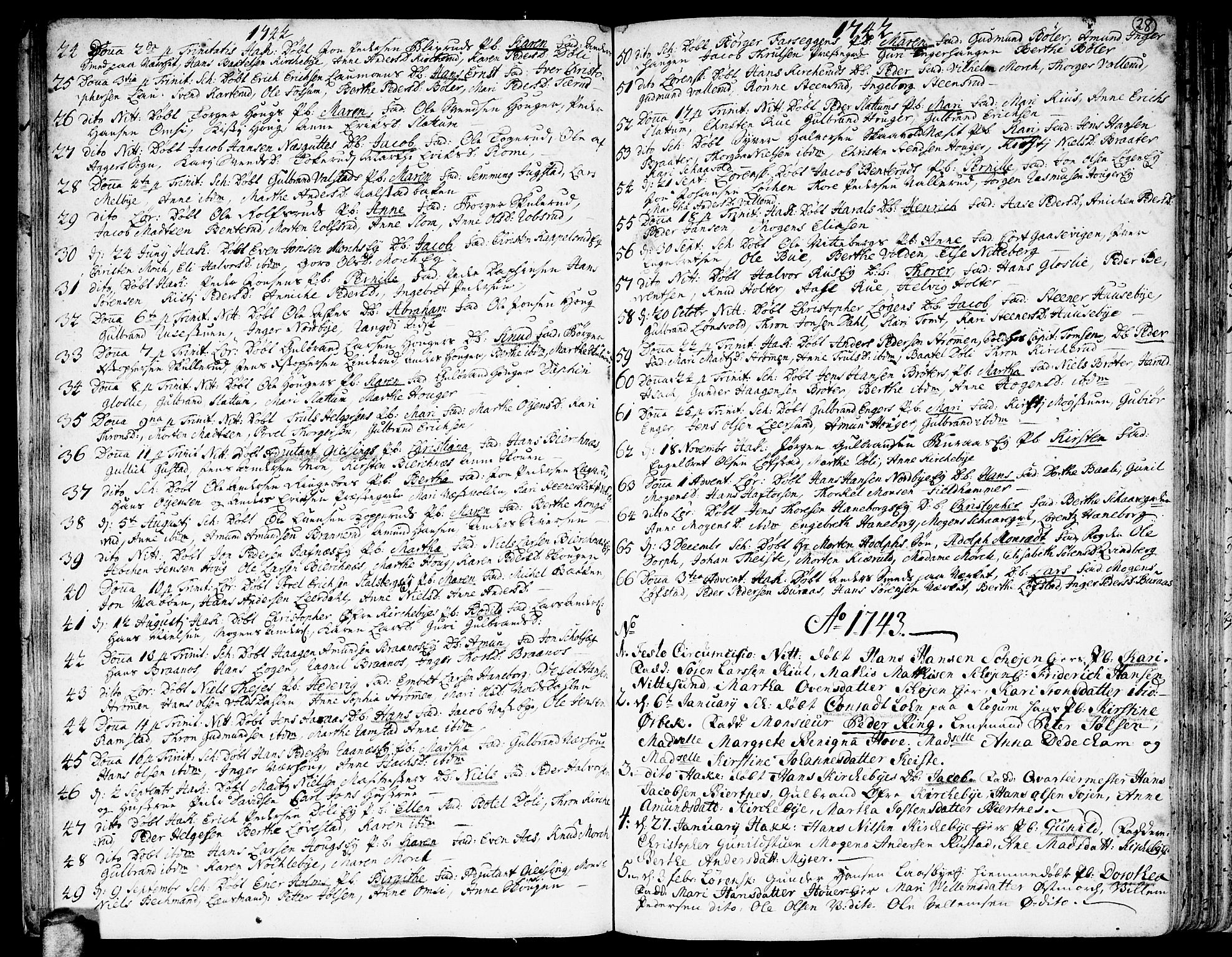 Skedsmo prestekontor Kirkebøker, AV/SAO-A-10033a/F/Fa/L0003: Ministerialbok nr. I 3, 1737-1759, s. 28