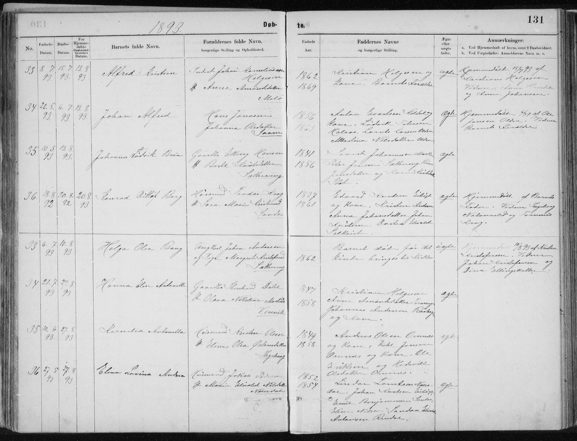 Ministerialprotokoller, klokkerbøker og fødselsregistre - Nordland, SAT/A-1459/843/L0636: Klokkerbok nr. 843C05, 1884-1909, s. 131