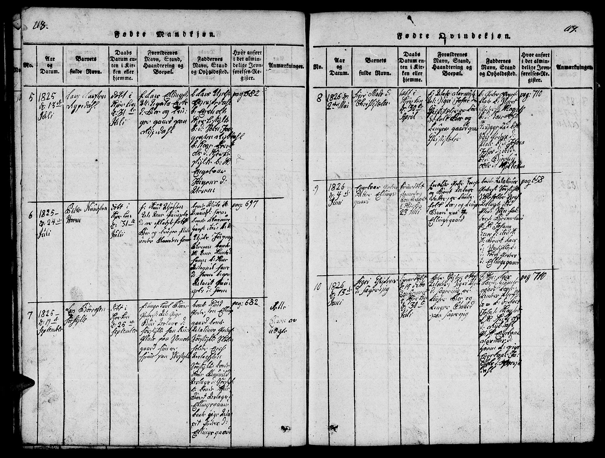 Ministerialprotokoller, klokkerbøker og fødselsregistre - Møre og Romsdal, SAT/A-1454/541/L0546: Klokkerbok nr. 541C01, 1818-1856, s. 48-49