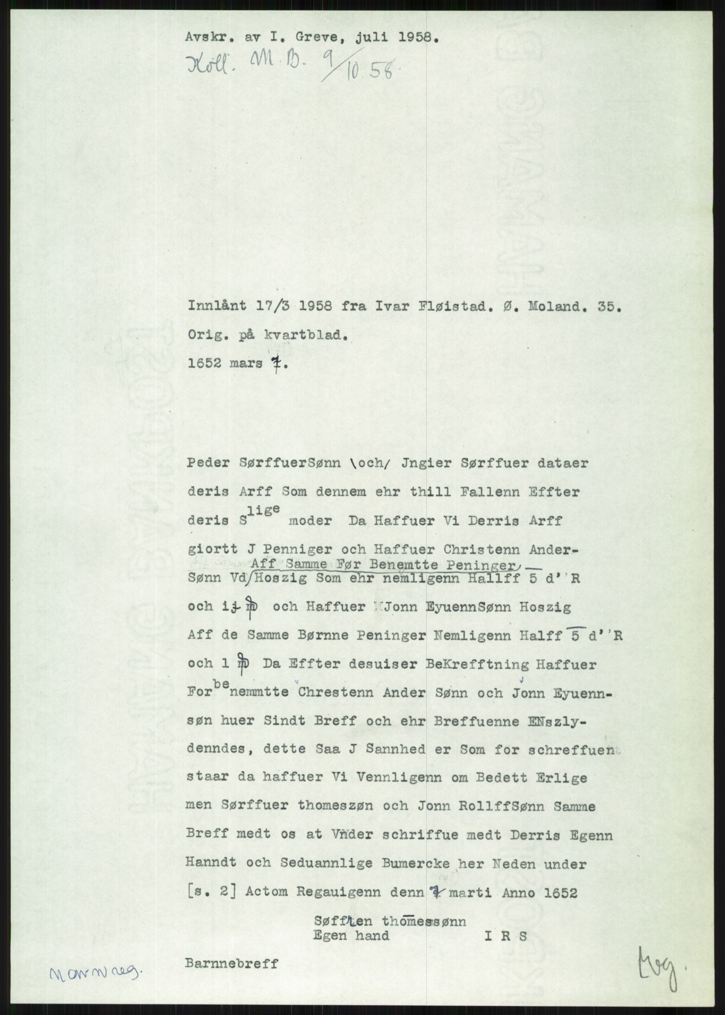 Samlinger til kildeutgivelse, Diplomavskriftsamlingen, AV/RA-EA-4053/H/Ha, s. 2118