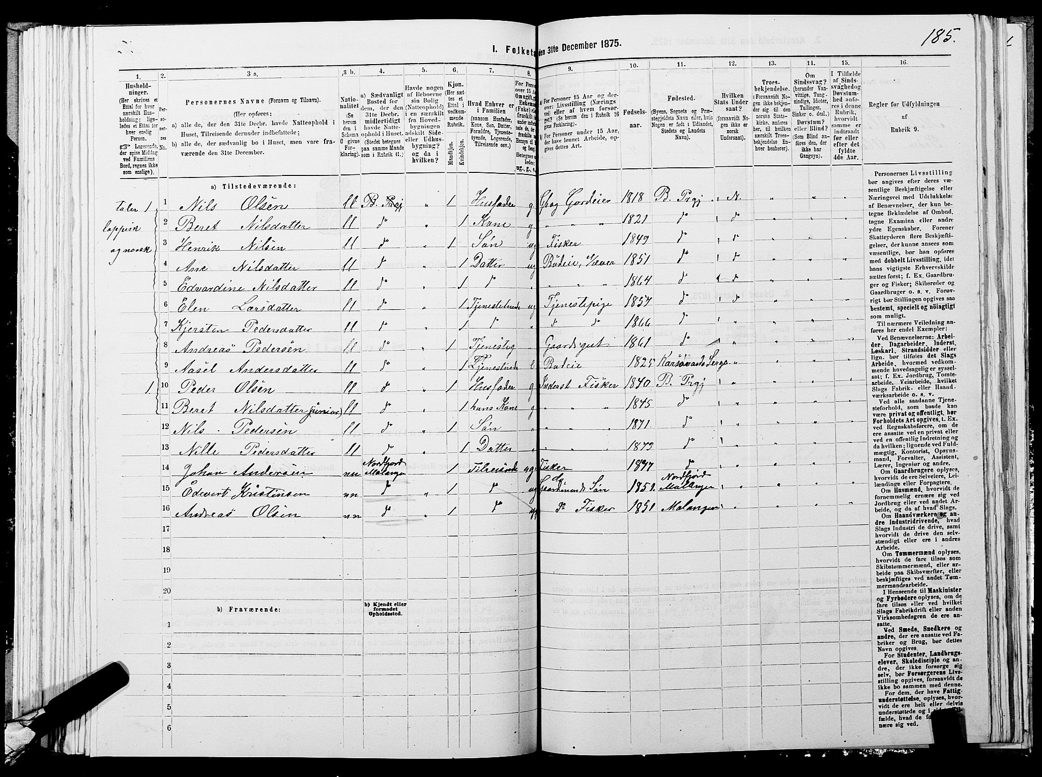 SATØ, Folketelling 1875 for 1933P Balsfjord prestegjeld, 1875, s. 1785