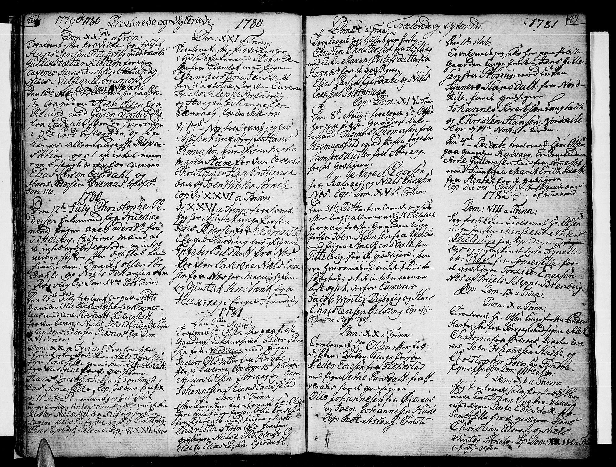 Ministerialprotokoller, klokkerbøker og fødselsregistre - Nordland, AV/SAT-A-1459/859/L0841: Ministerialbok nr. 859A01, 1766-1821, s. 46-47