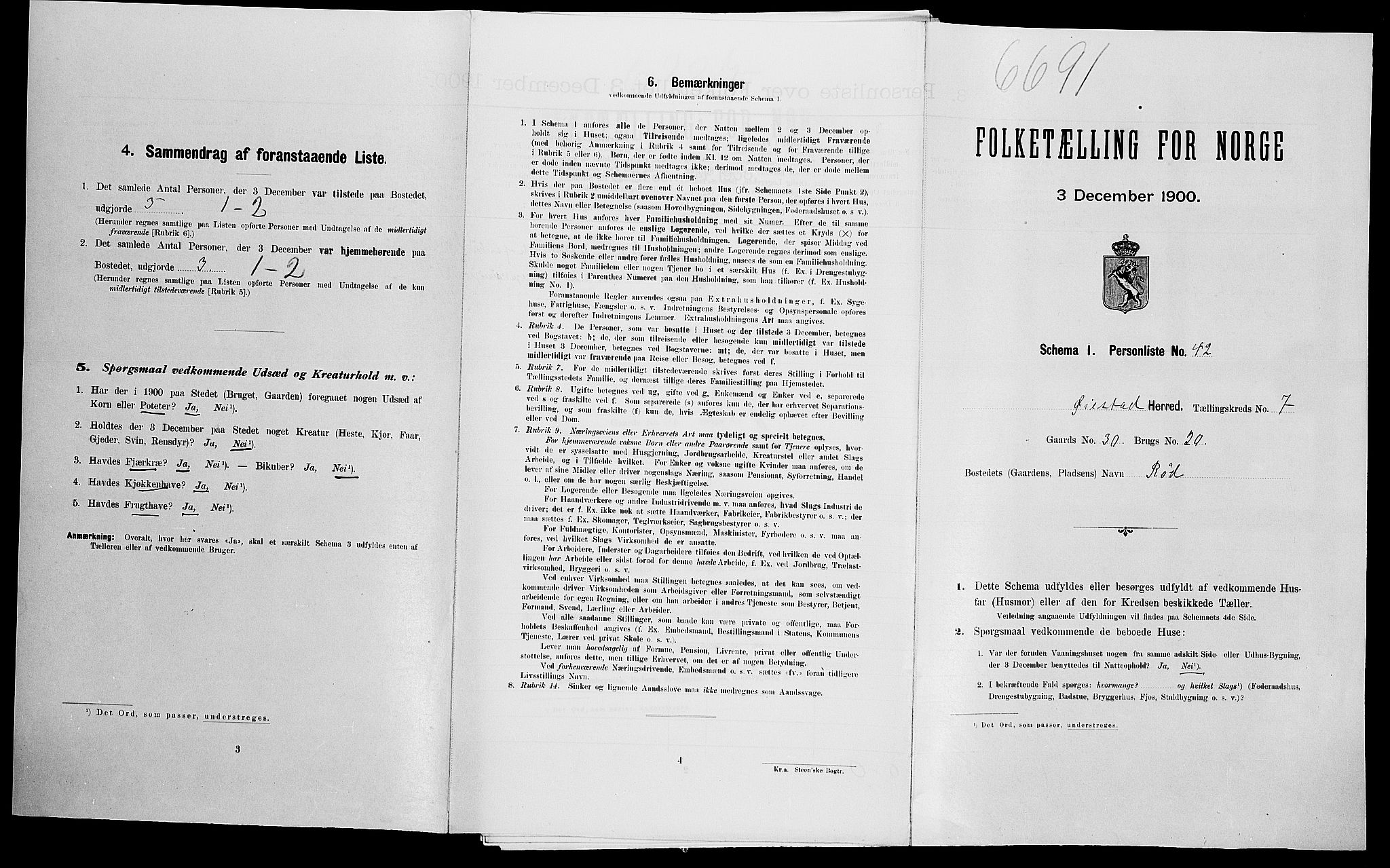 SAK, Folketelling 1900 for 0920 Øyestad herred, 1900, s. 1114