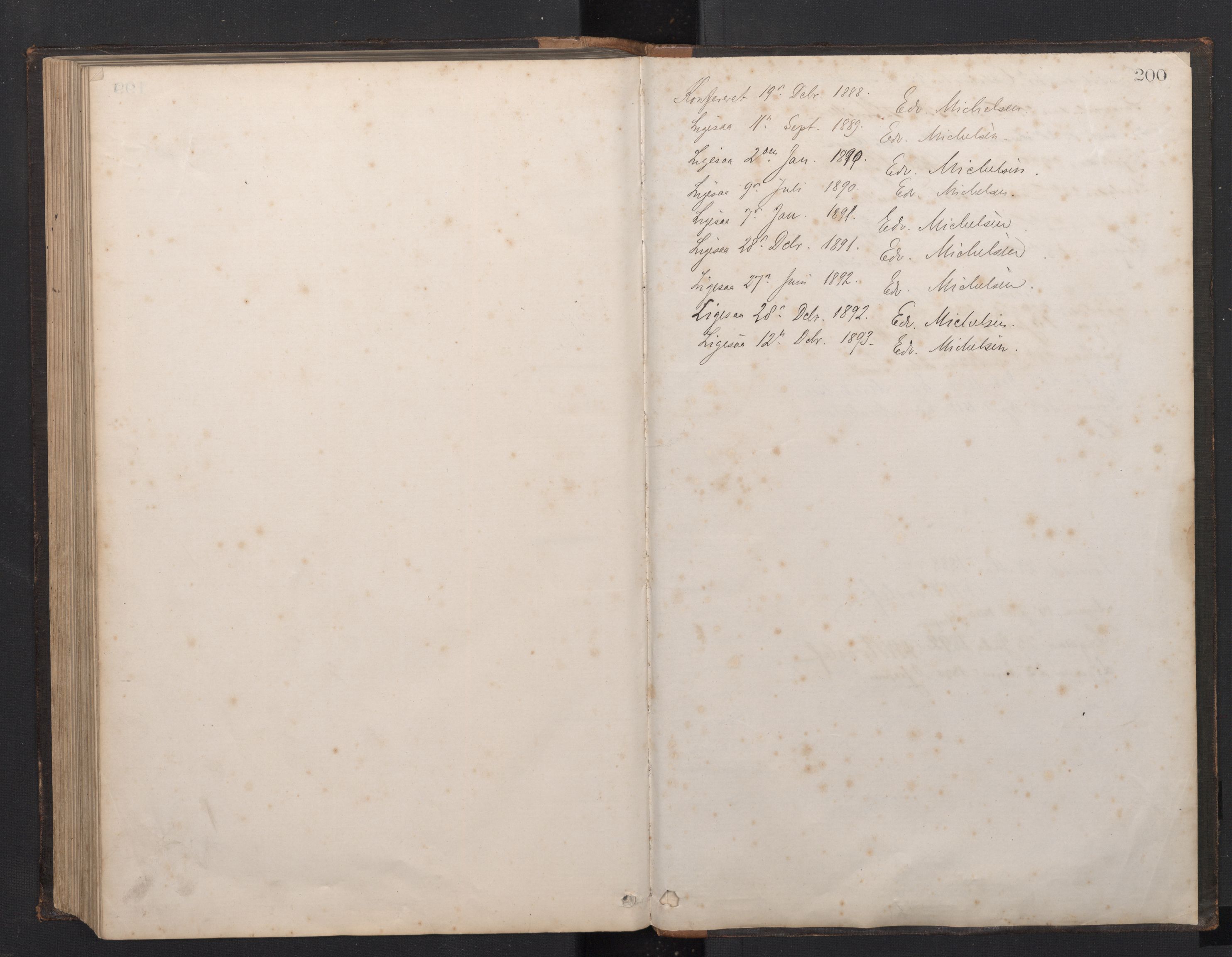 Fjaler sokneprestembete, AV/SAB-A-79801/H/Hab/Habc/L0002: Klokkerbok nr. C 2, 1879-1893, s. 199b-200a