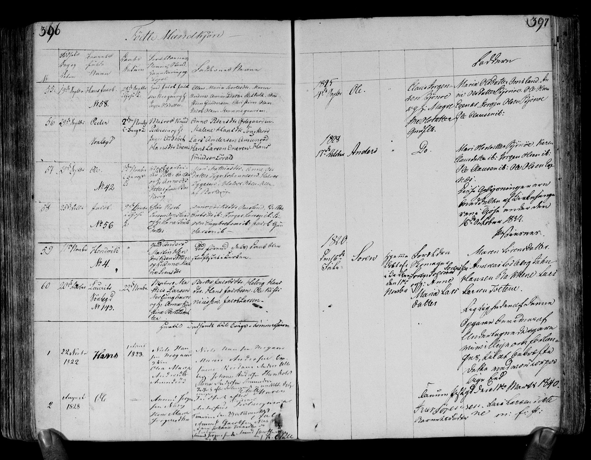 Brunlanes kirkebøker, AV/SAKO-A-342/F/Fa/L0002: Ministerialbok nr. I 2, 1802-1834, s. 396-397