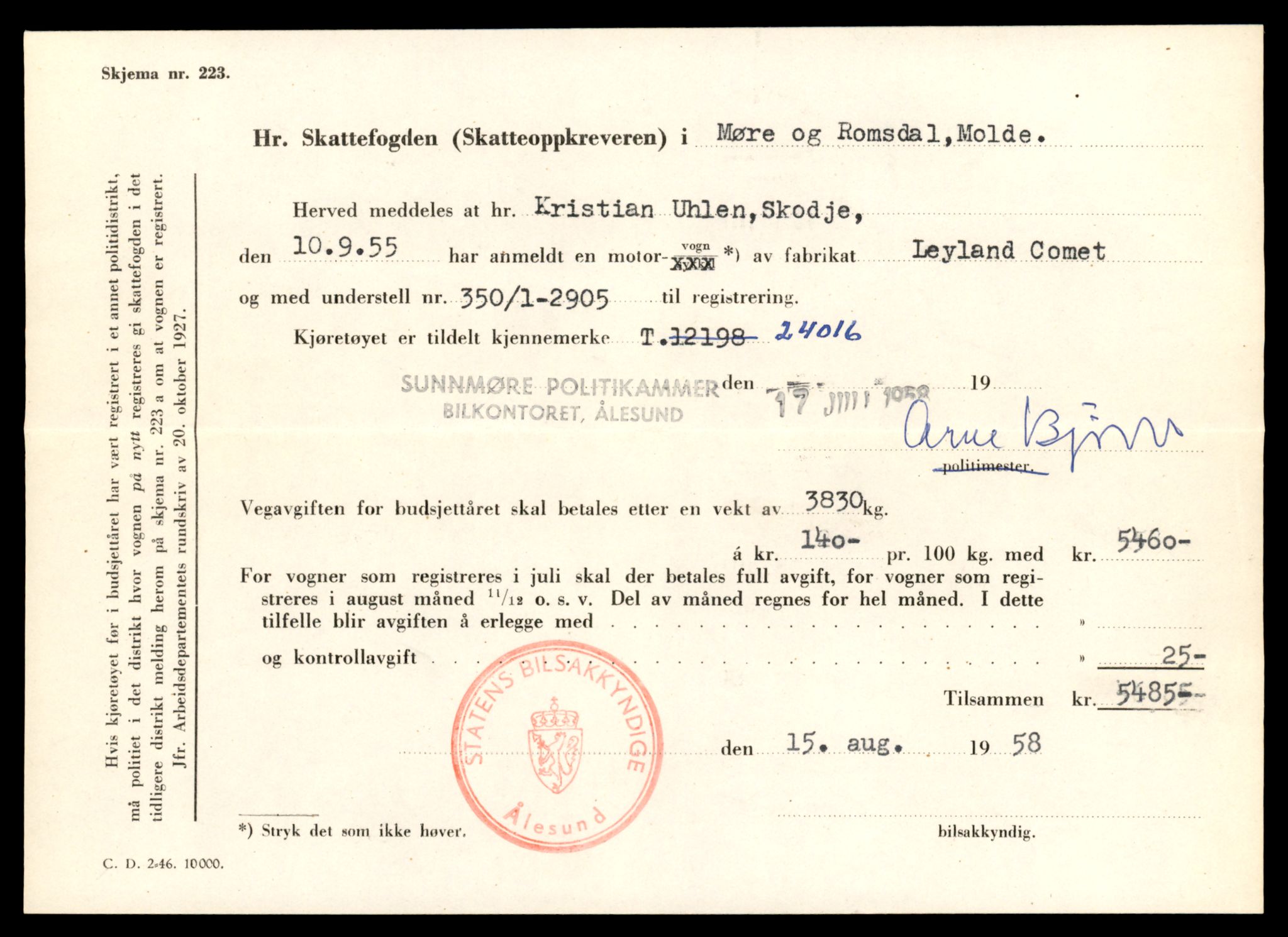 Møre og Romsdal vegkontor - Ålesund trafikkstasjon, AV/SAT-A-4099/F/Fe/L0032: Registreringskort for kjøretøy T 11997 - T 12149, 1927-1998, s. 811