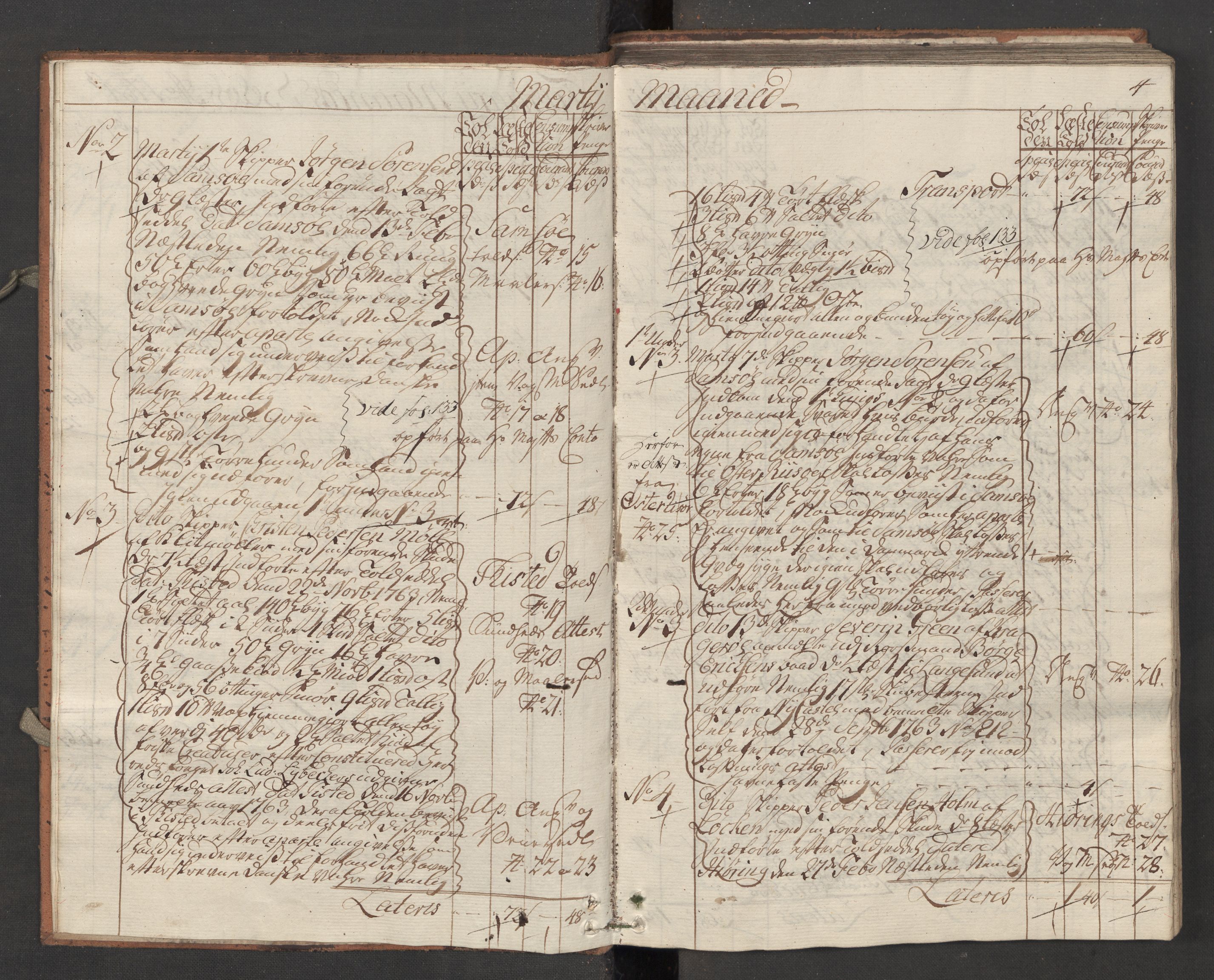 Generaltollkammeret, tollregnskaper, AV/RA-EA-5490/R13/L0036/0001: Tollregnskaper Kragerø / Inngående hovedtollbok, 1764, s. 3b-4a