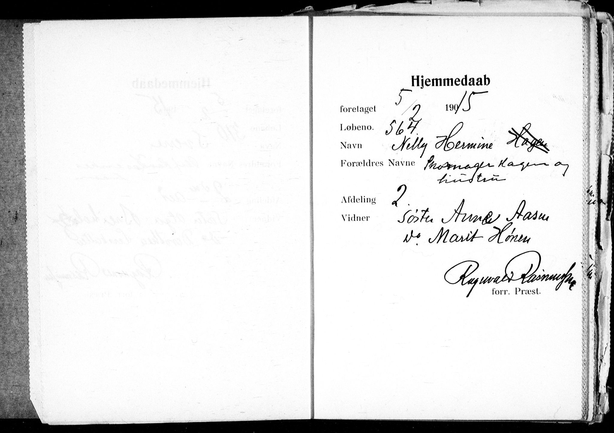 Ullevål sykehus prestekontor Kirkebøker, SAO/A-10542a/K/Ka/L0003: Dåpsbok nr. 3, 1914-1921