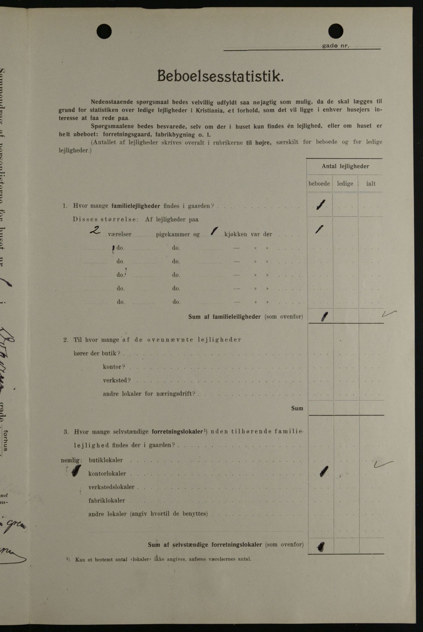 OBA, Kommunal folketelling 1.2.1908 for Kristiania kjøpstad, 1908, s. 14797